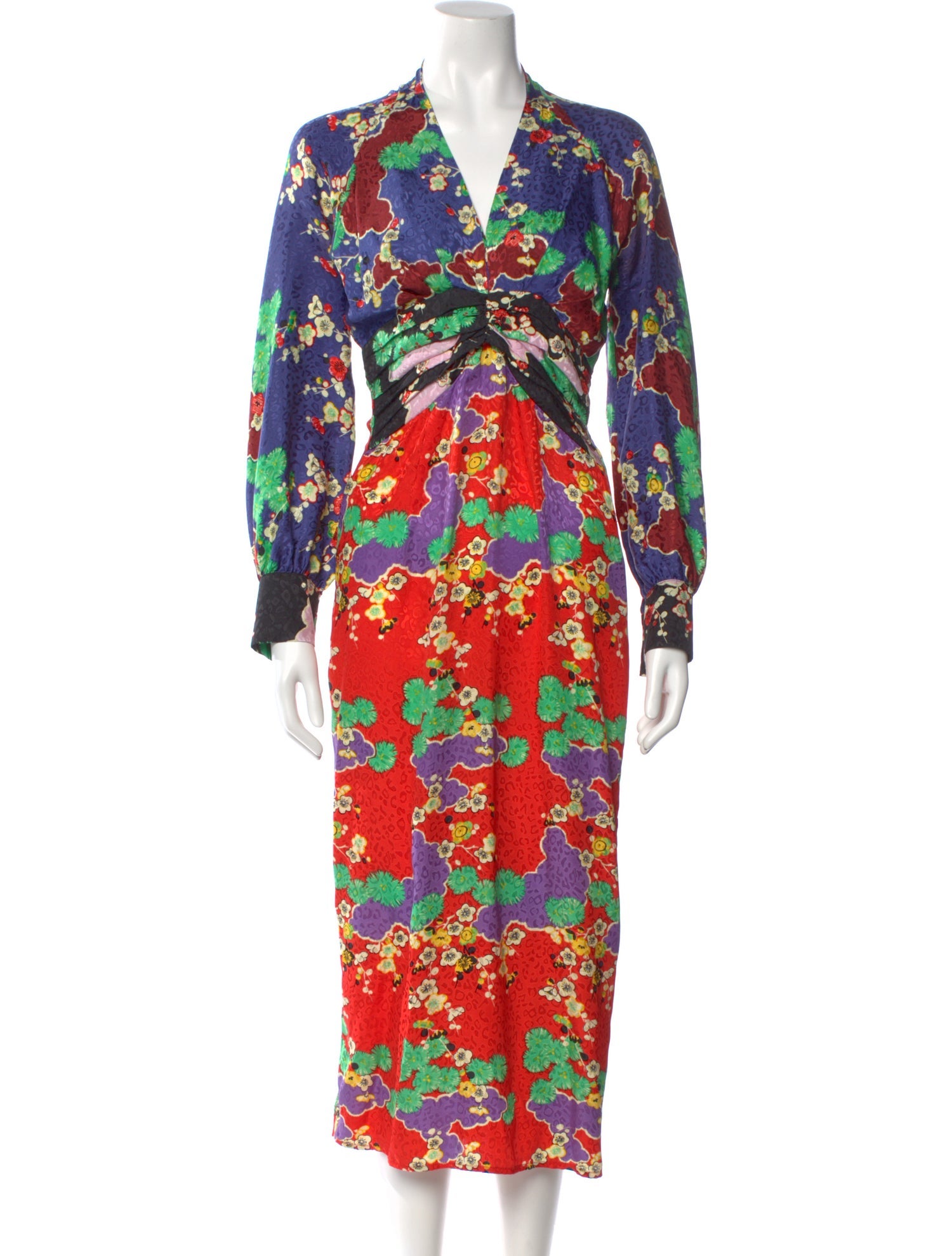 RIXO Silk Long Dress