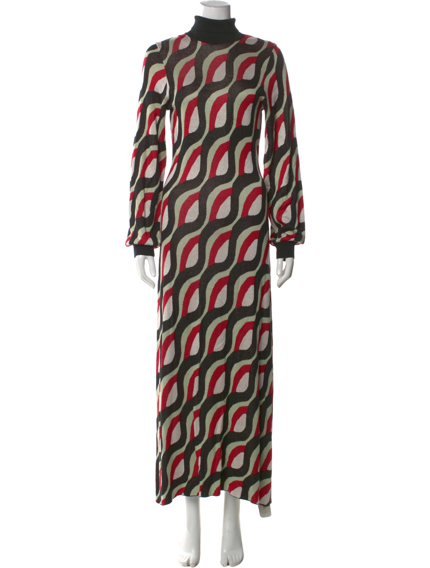 RIXO Printed Long Dress