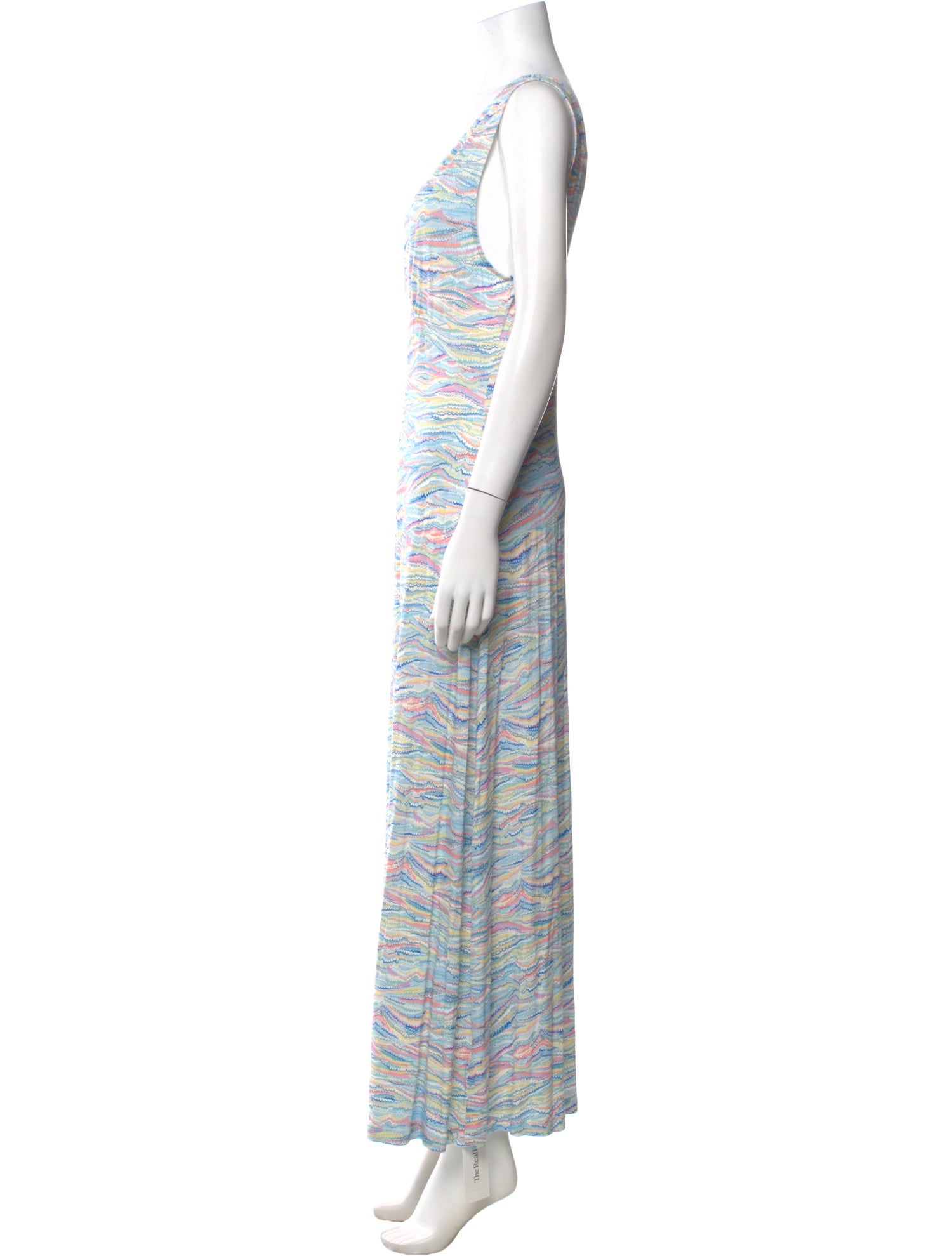 RIXO Striped Long Dress