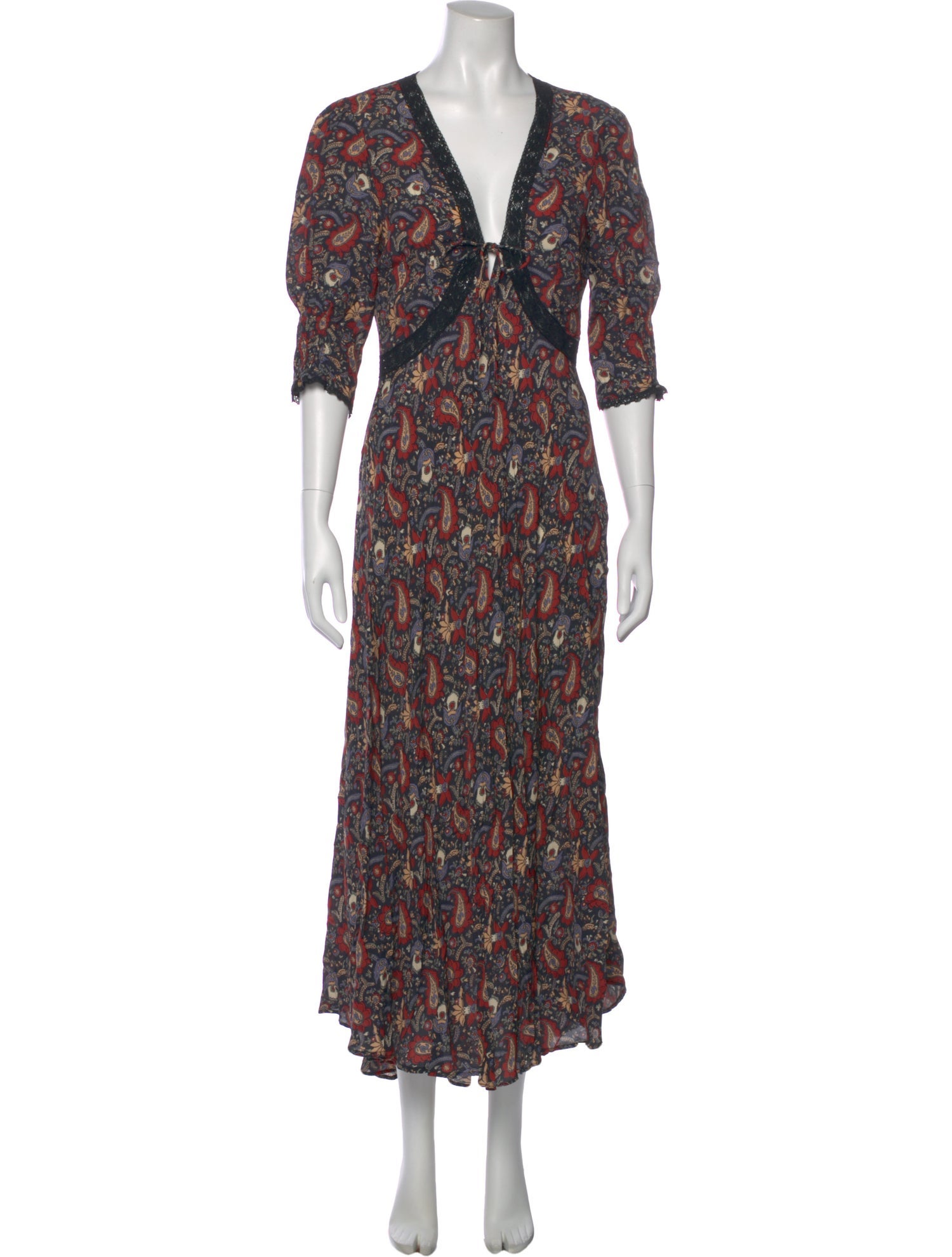 RIXO Floral Print Long Dress