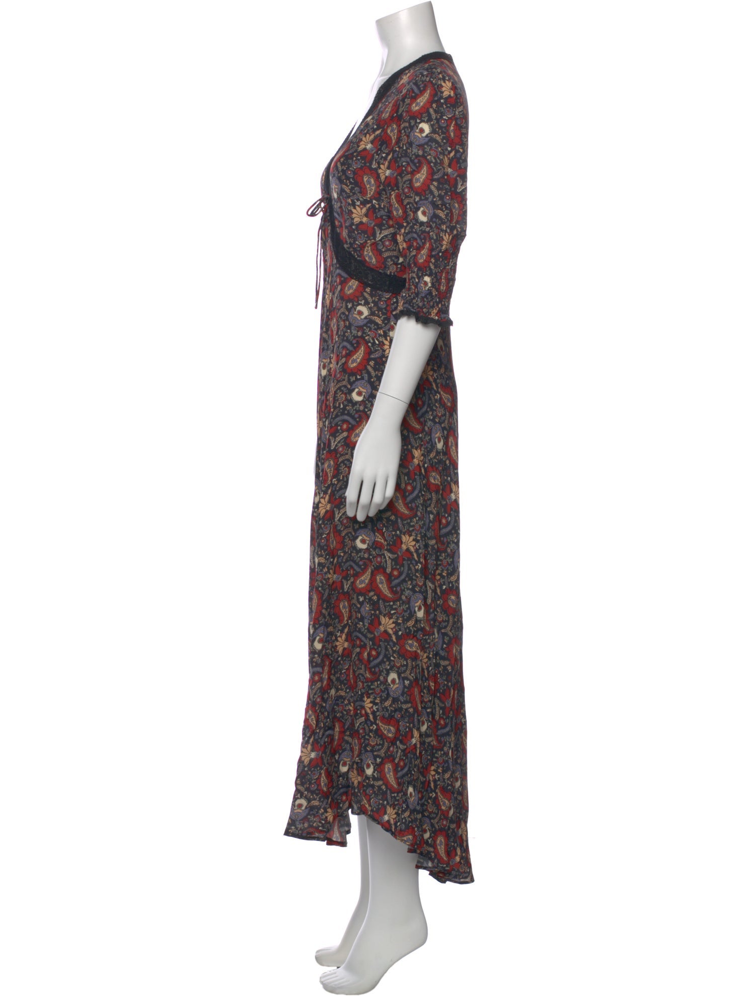RIXO Floral Print Long Dress