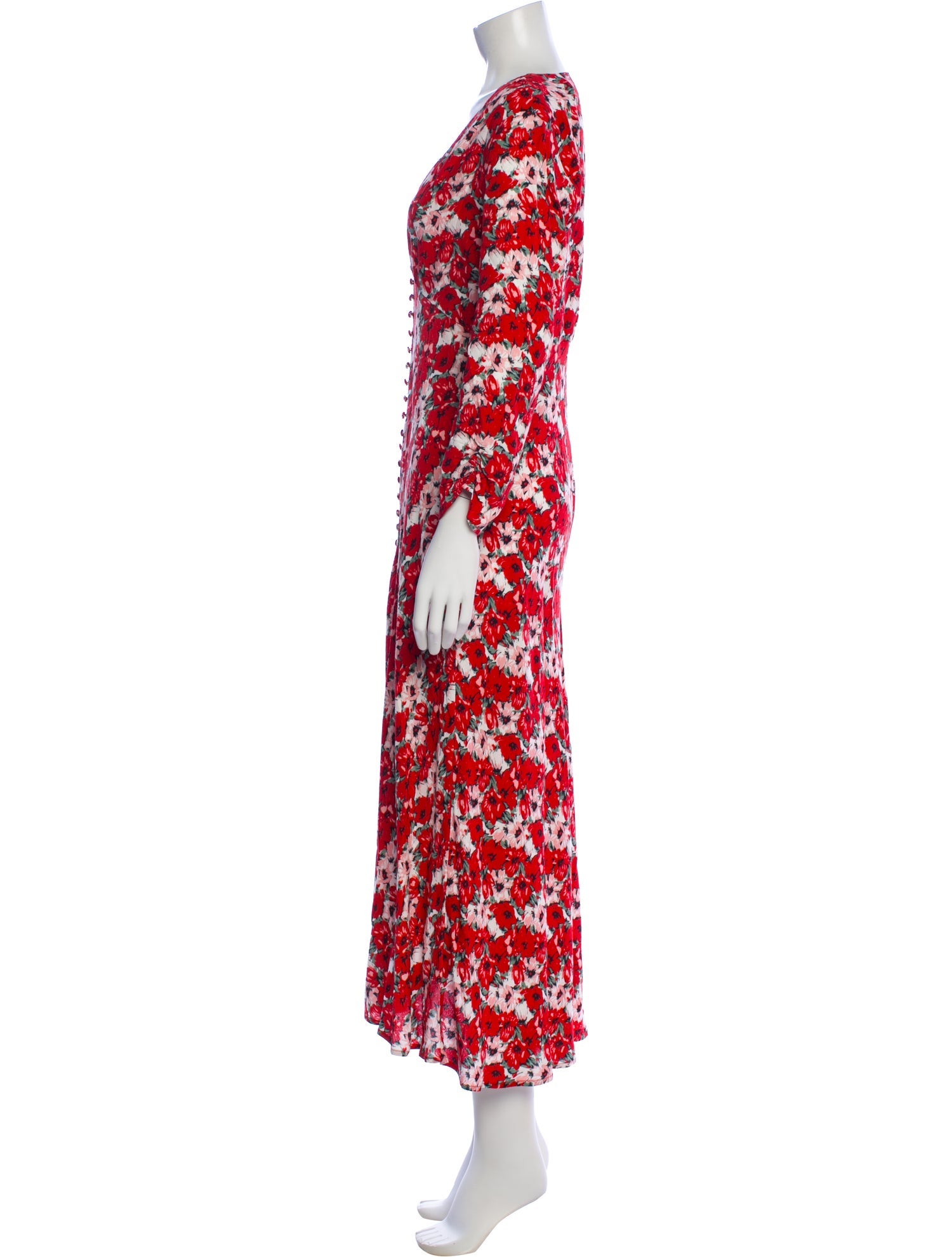 RIXO Floral Print Long Dress