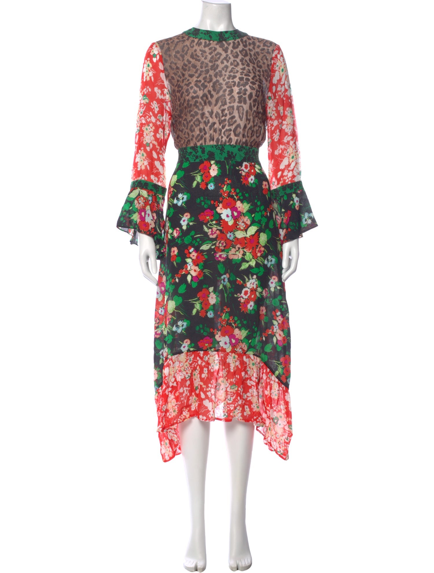 RIXO Floral Print Long Dress