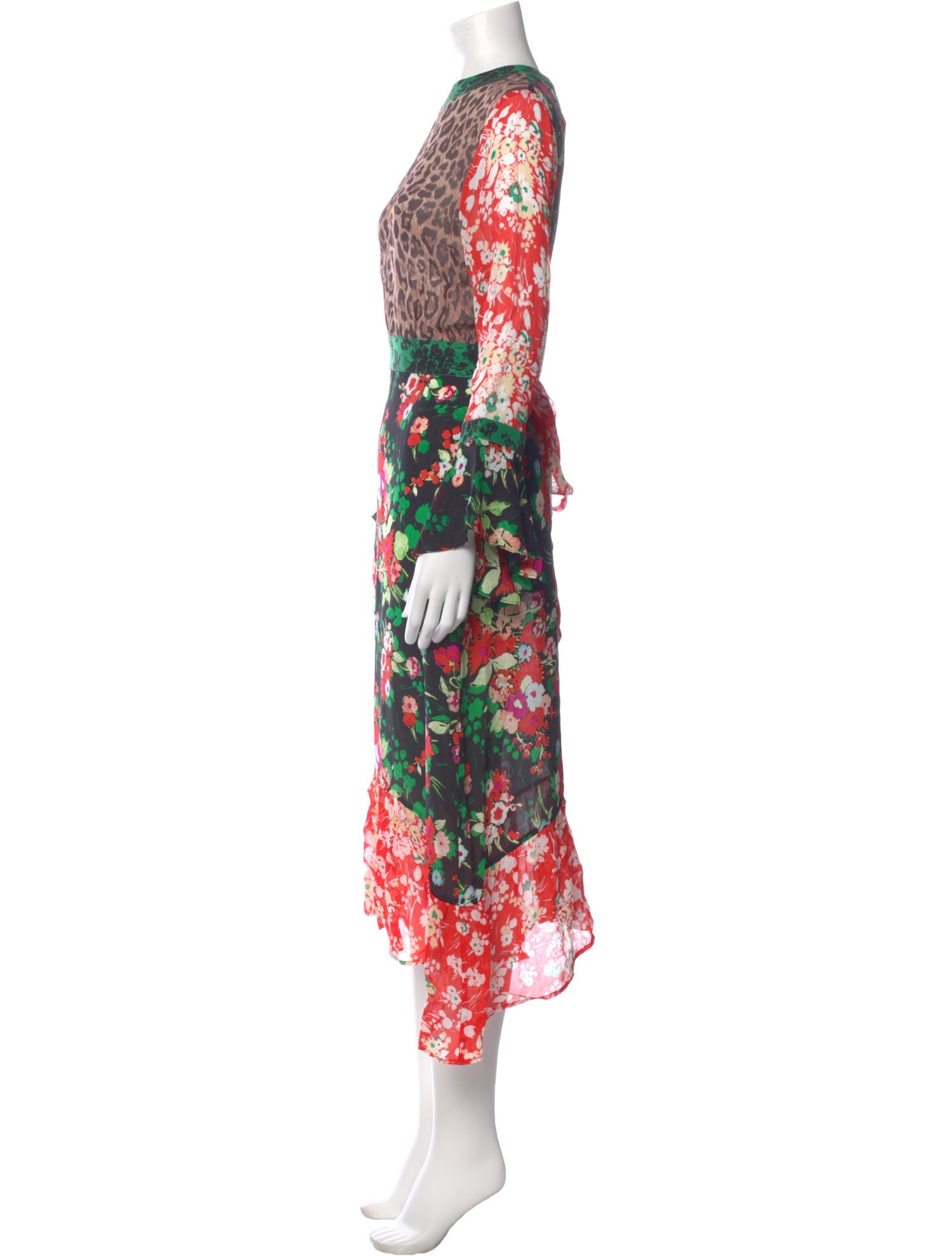 RIXO Floral Print Long Dress