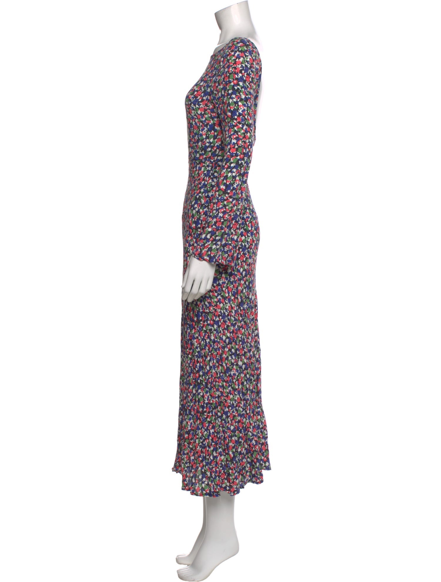 RIXO Floral Print Long Dress