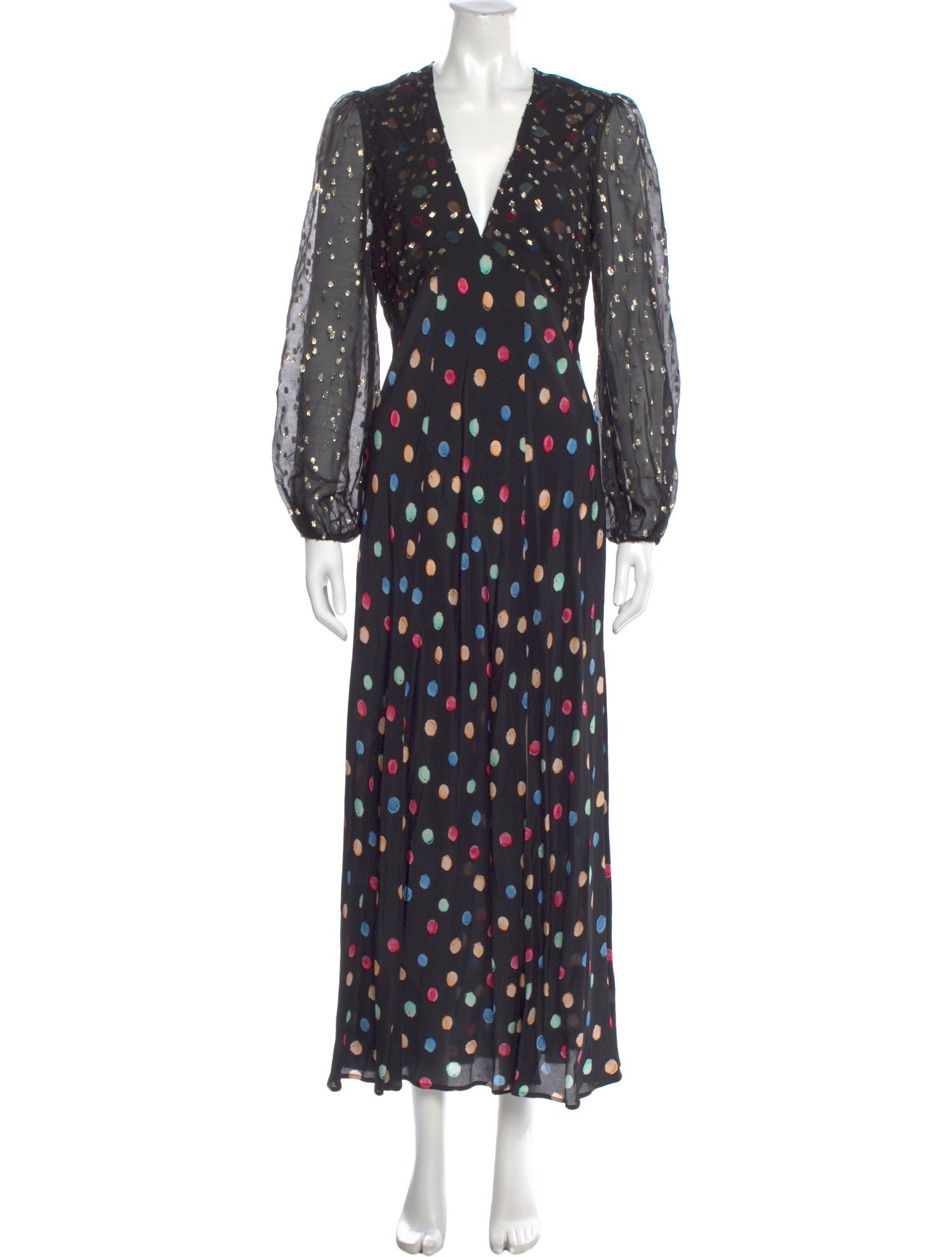 RIXO Silk Long Dress