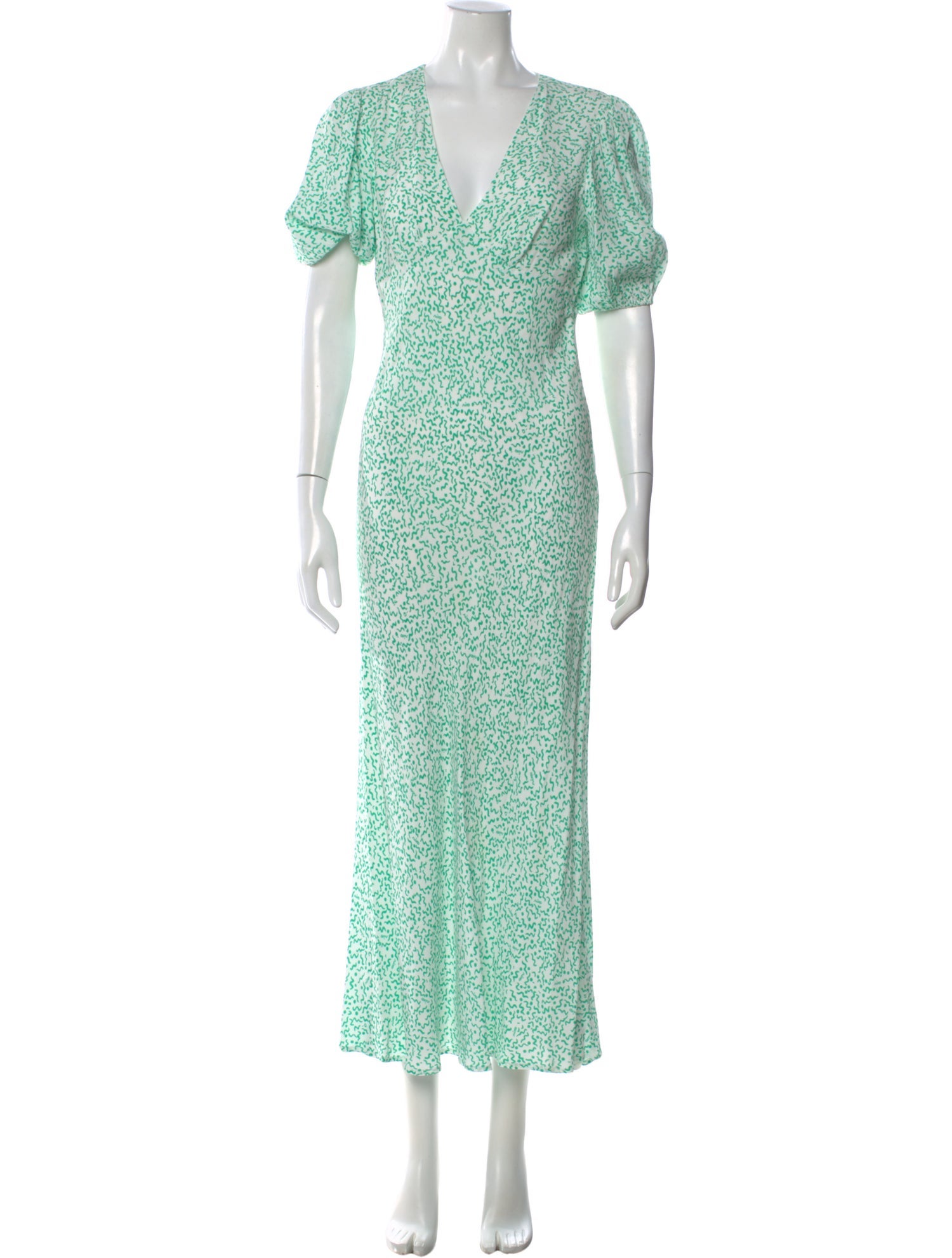 RIXO Printed Long Dress