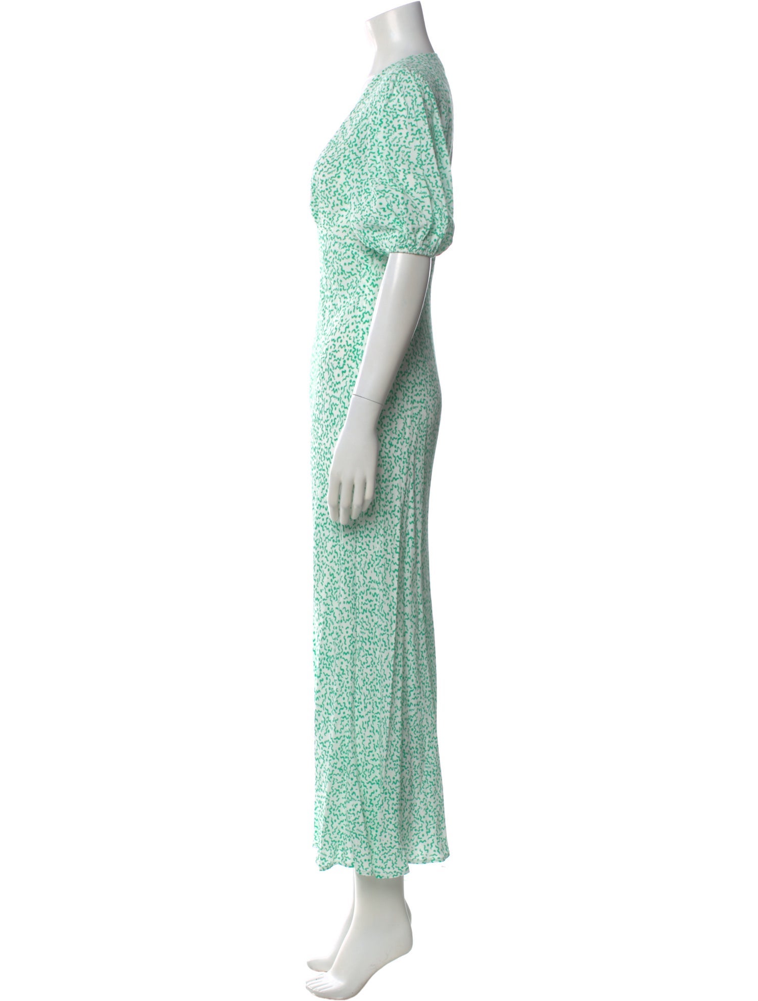 RIXO Printed Long Dress