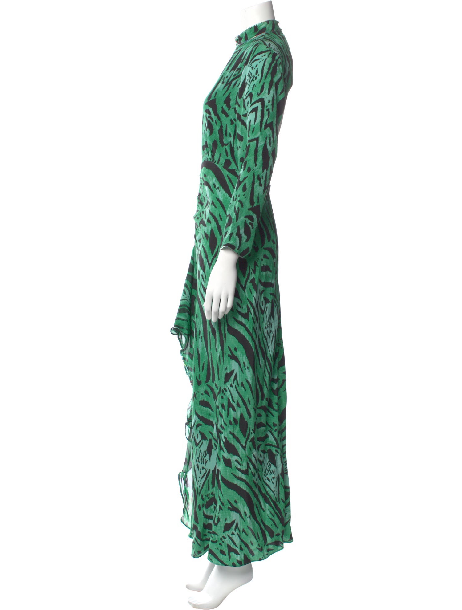 RIXO Silk Long Dress