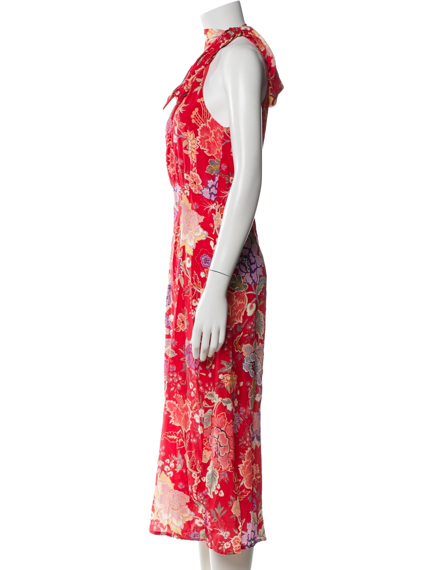 RIXO Silk Long Dress