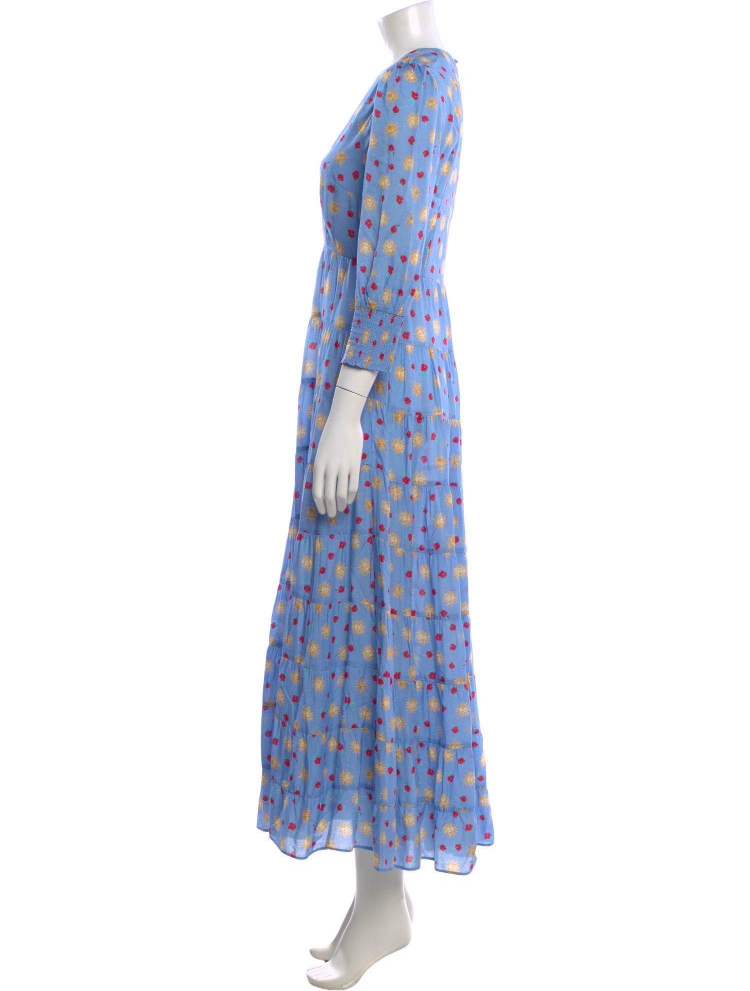 RIXO Printed Long Dress
