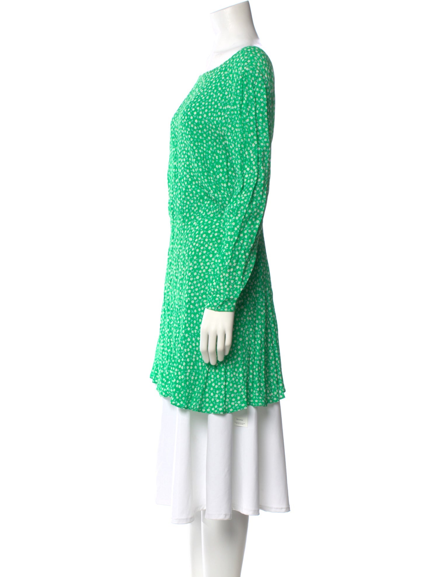 RIXO Floral Print Bateau Neckline Blouse