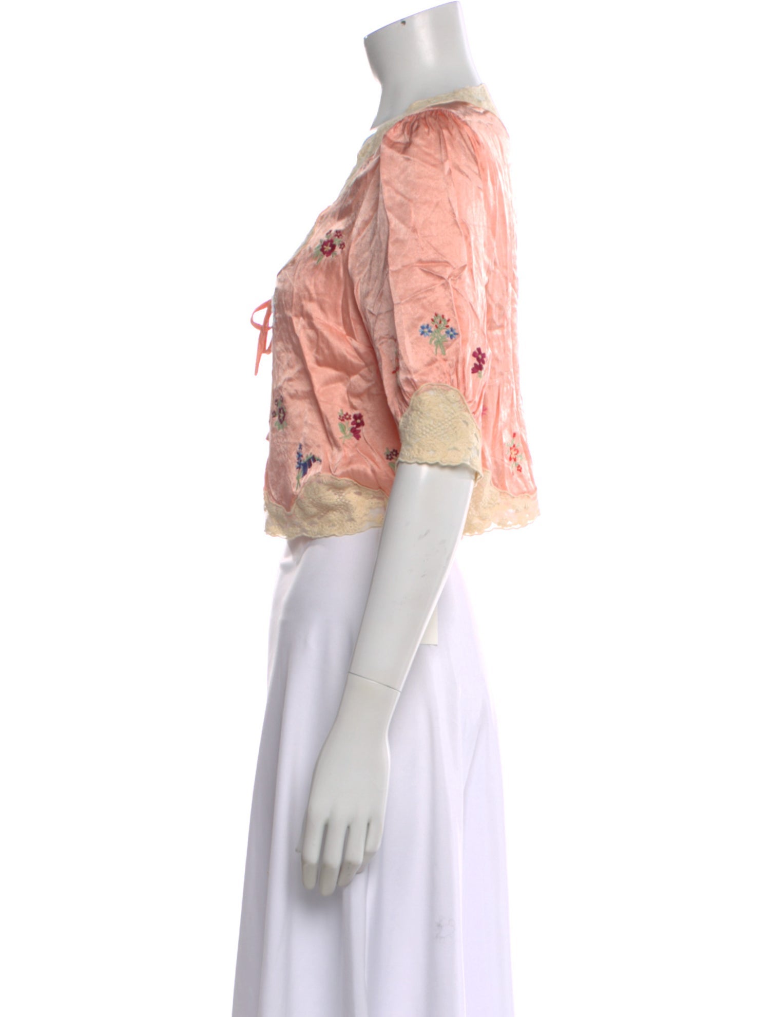 RIXO Floral Print V-Neck Blouse