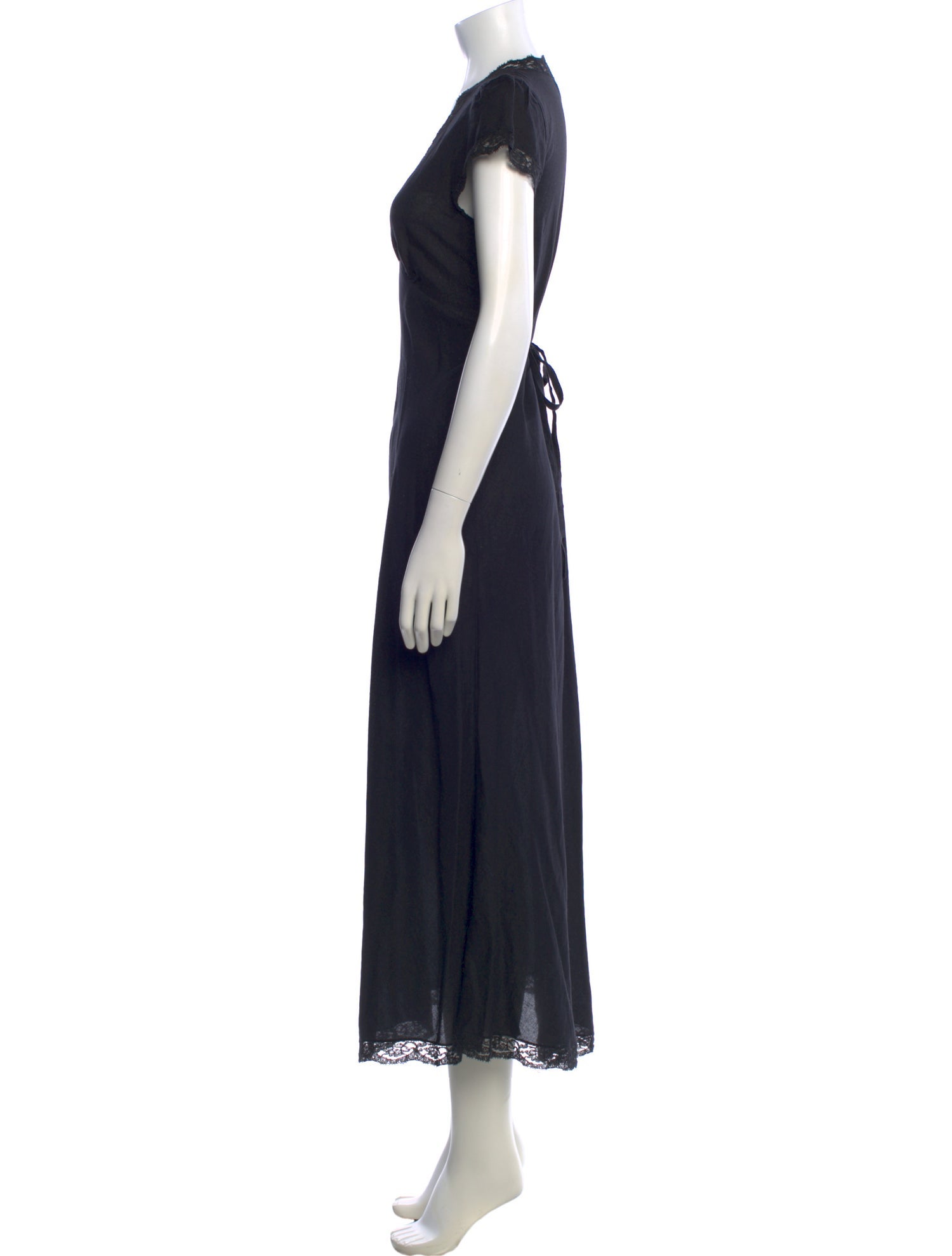 RIXO Lace Pattern Long Dress