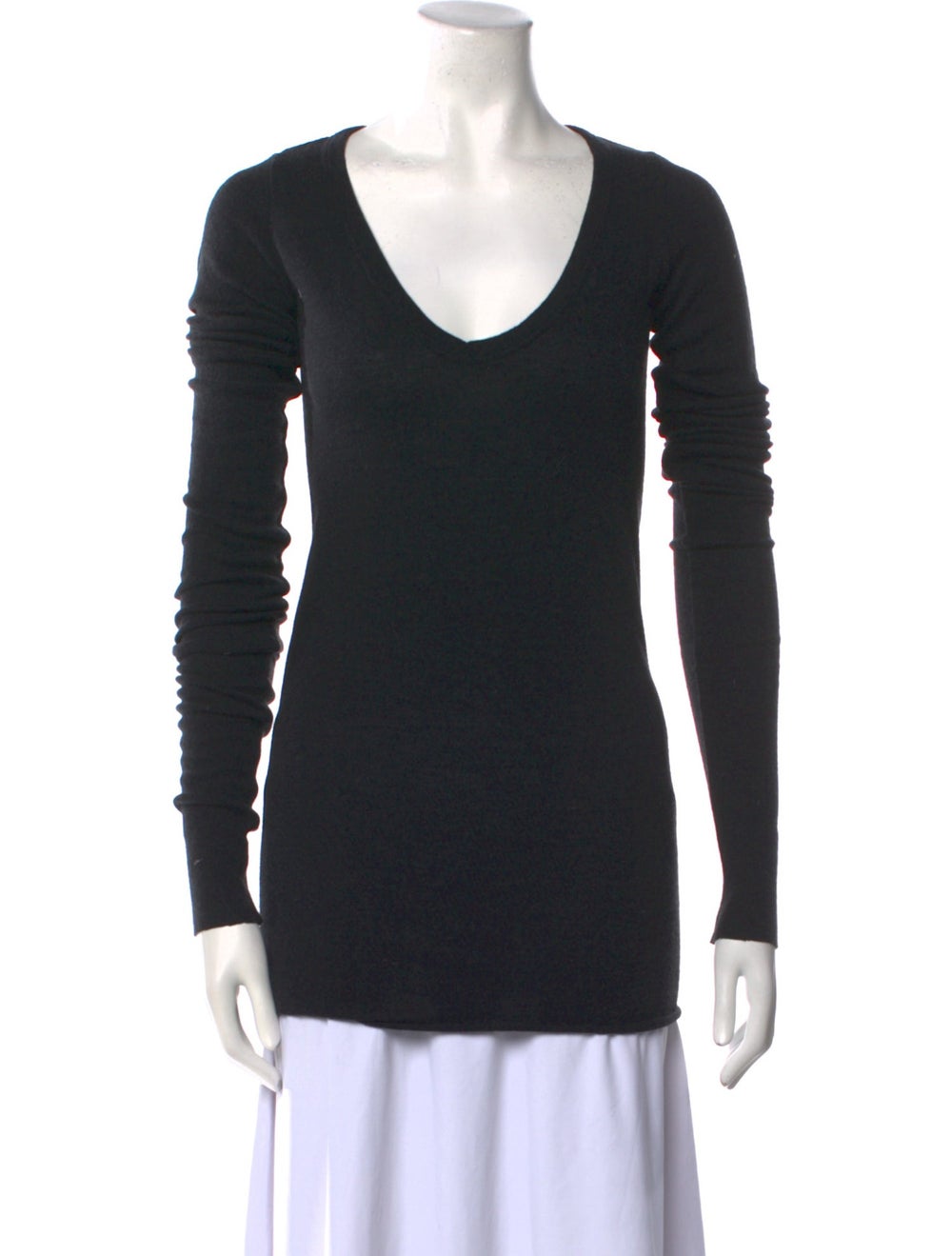 Rick Owens Lilies Nylon Pullover From the Fall/Winter 2013 Collection Grey Long Sleeve with V-Neck