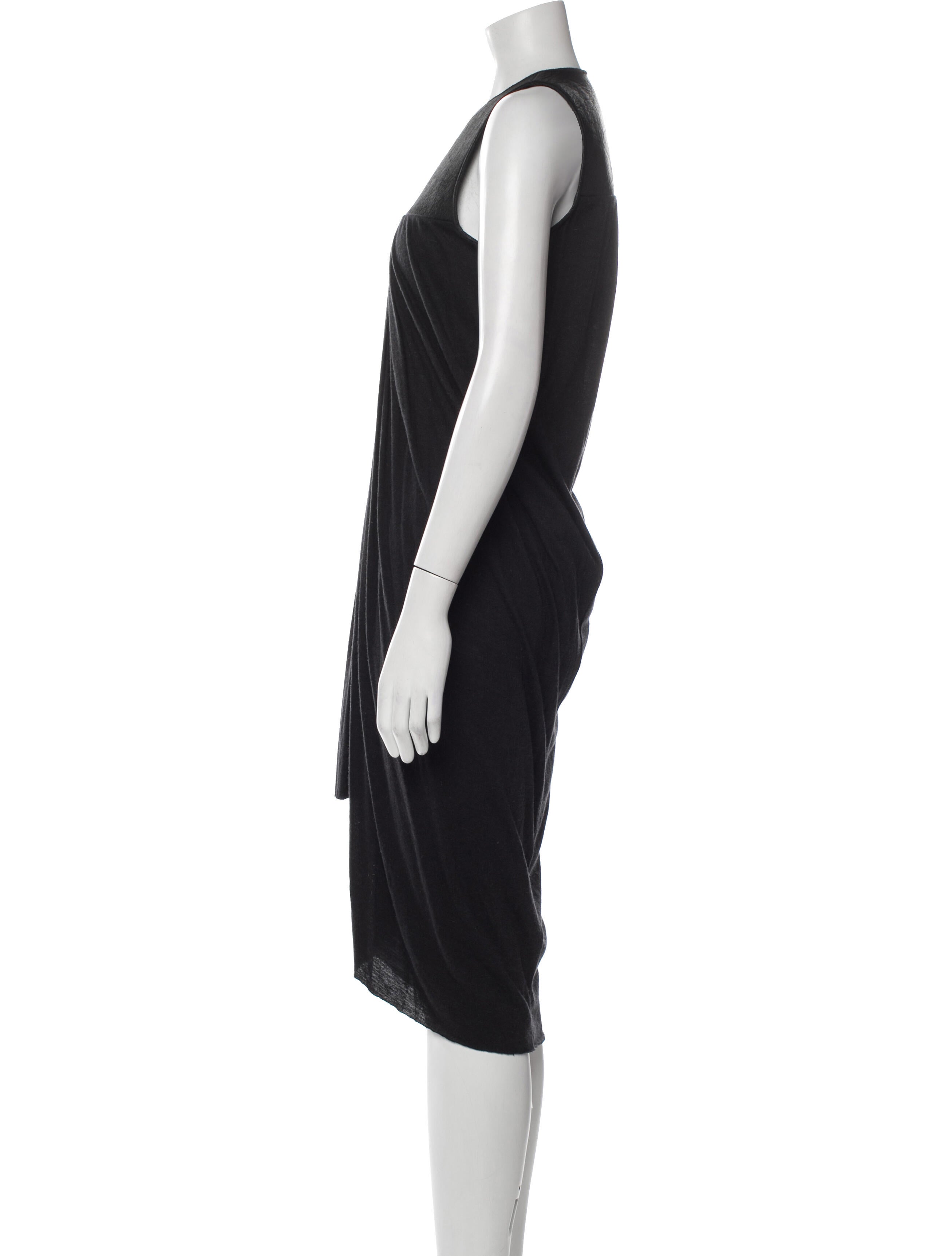 Rick Owens Lilies V-Neck Midi Length Dress