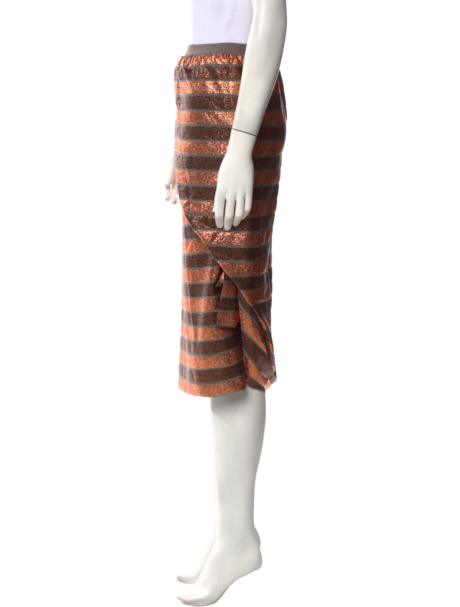 Rick Owens Lilies Striped Knee-Length Skirt w/ Tags