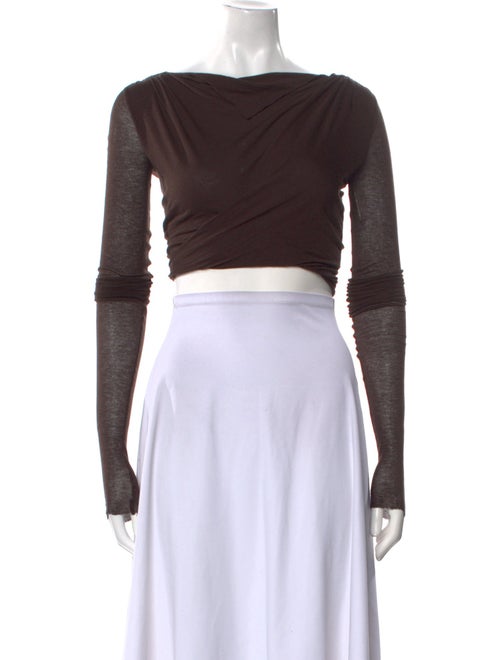 Rick Owens Lilies V-Neck Long Sleeve Crop Top