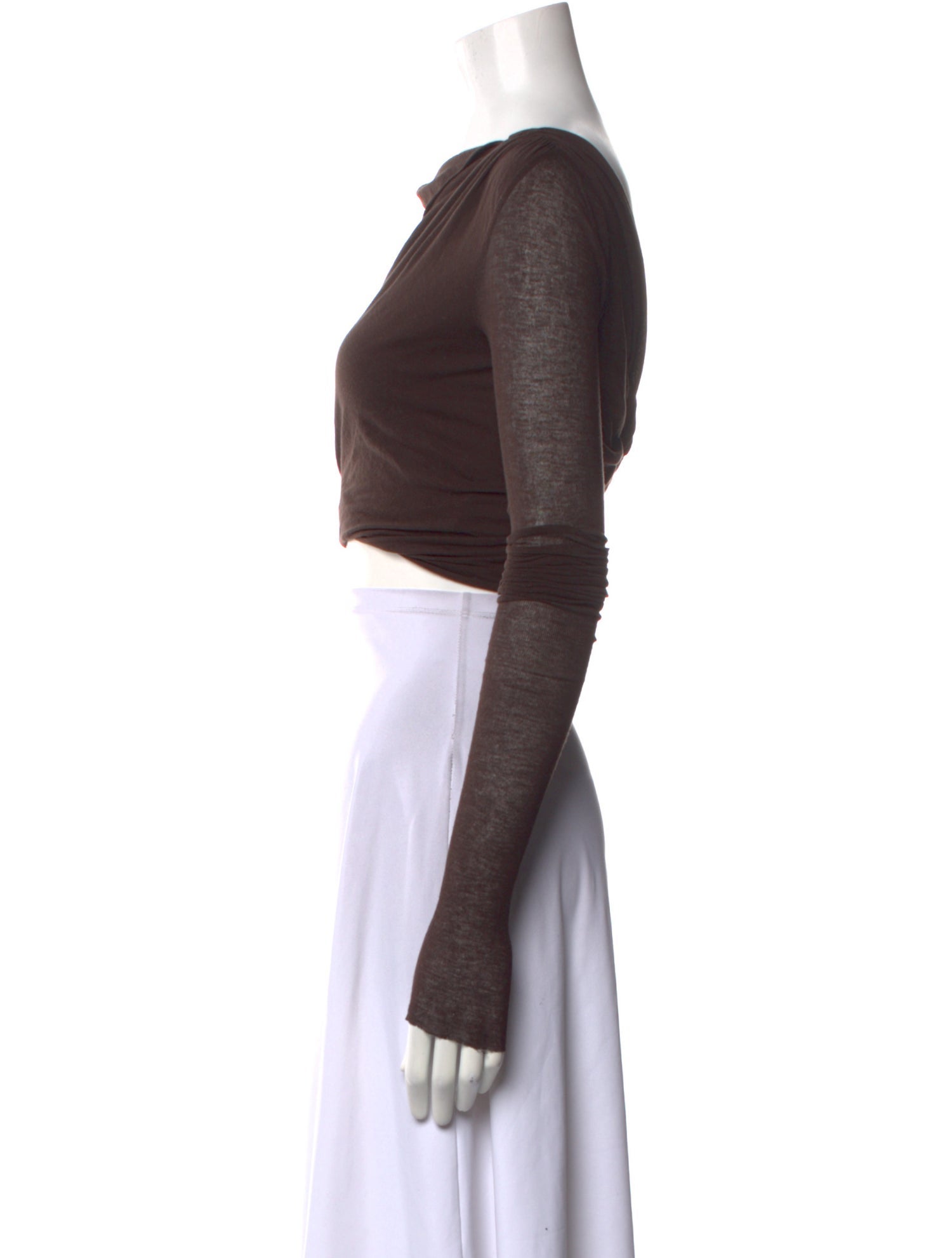 Rick Owens Lilies V-Neck Long Sleeve Crop Top