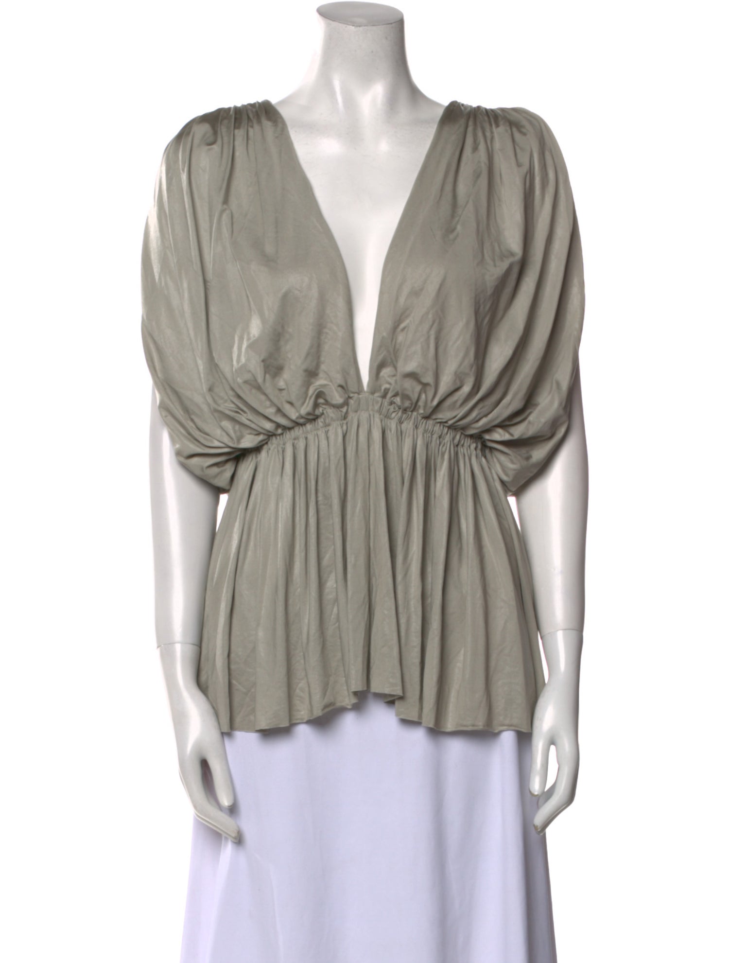 Rick Owens Lilies V-Neck Short Sleeve Blouse