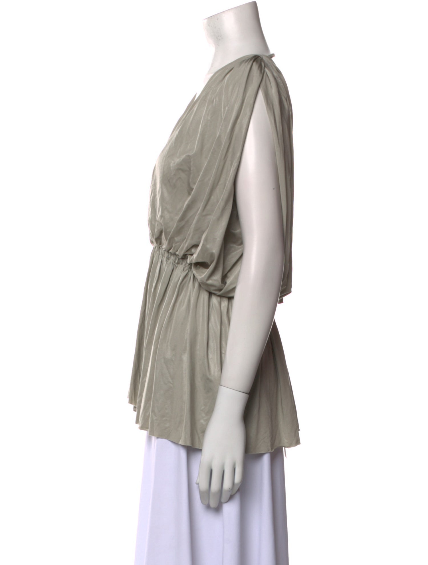 Rick Owens Lilies V-Neck Short Sleeve Blouse