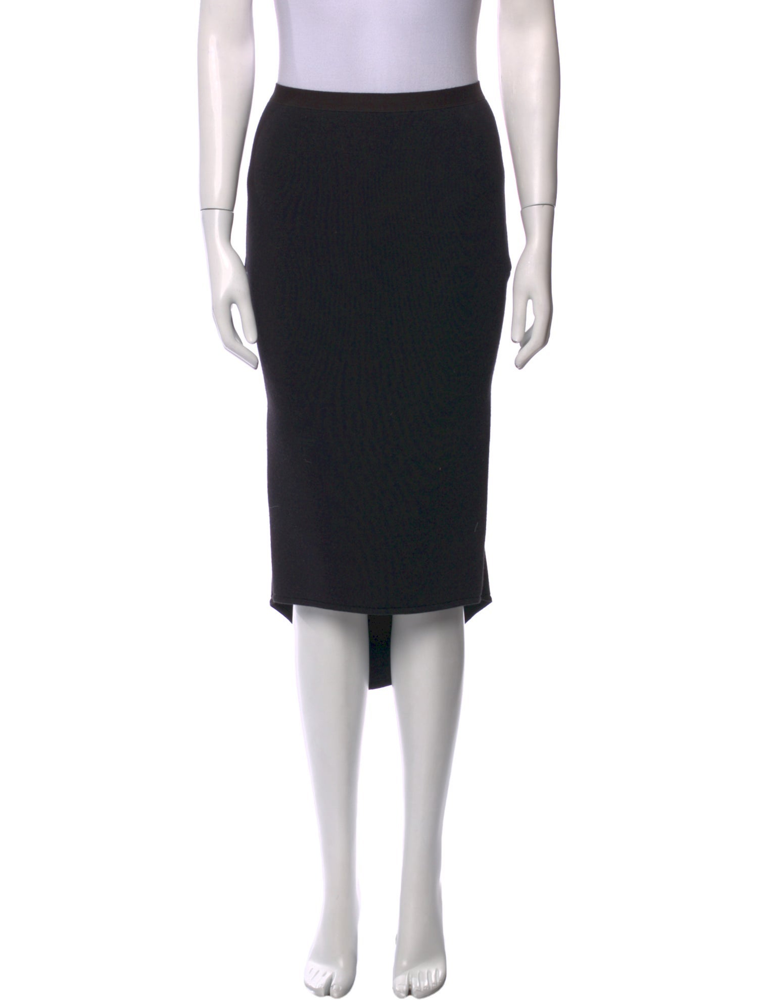 Rick Owens Lilies Virgin Wool Midi Length Skirt