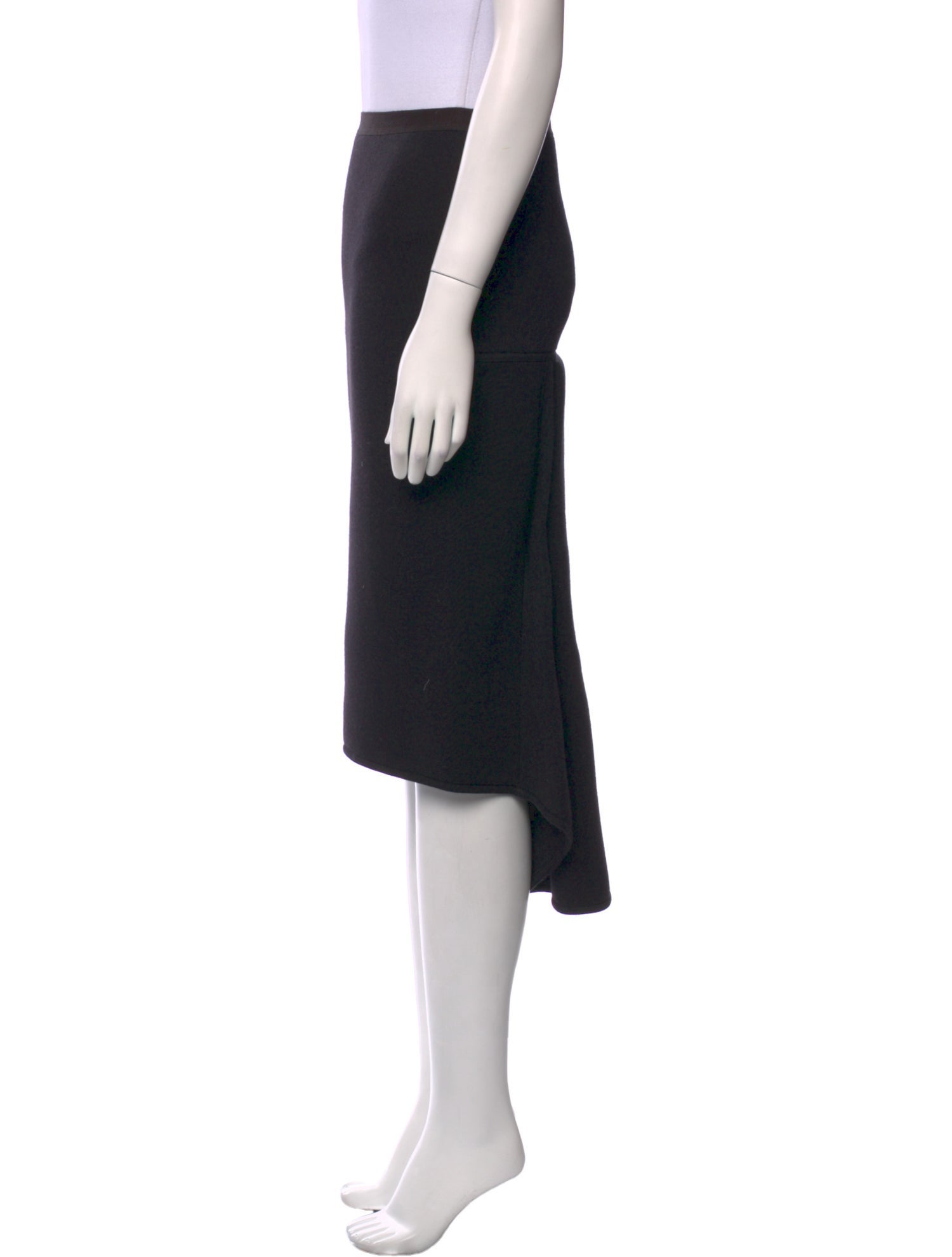 Rick Owens Lilies Virgin Wool Midi Length Skirt