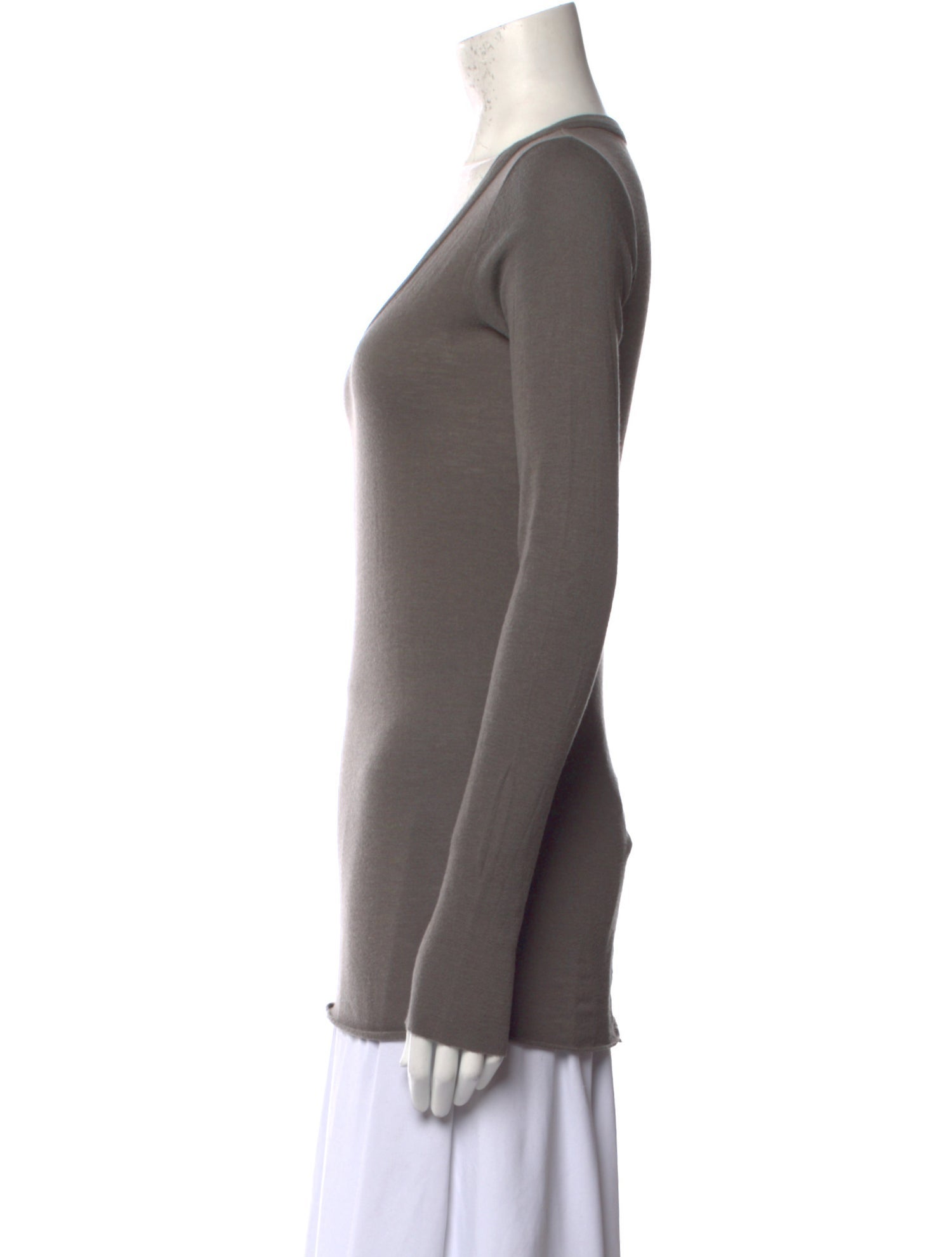 Rick Owens Lilies V-Neck Long Sleeve T-Shirt