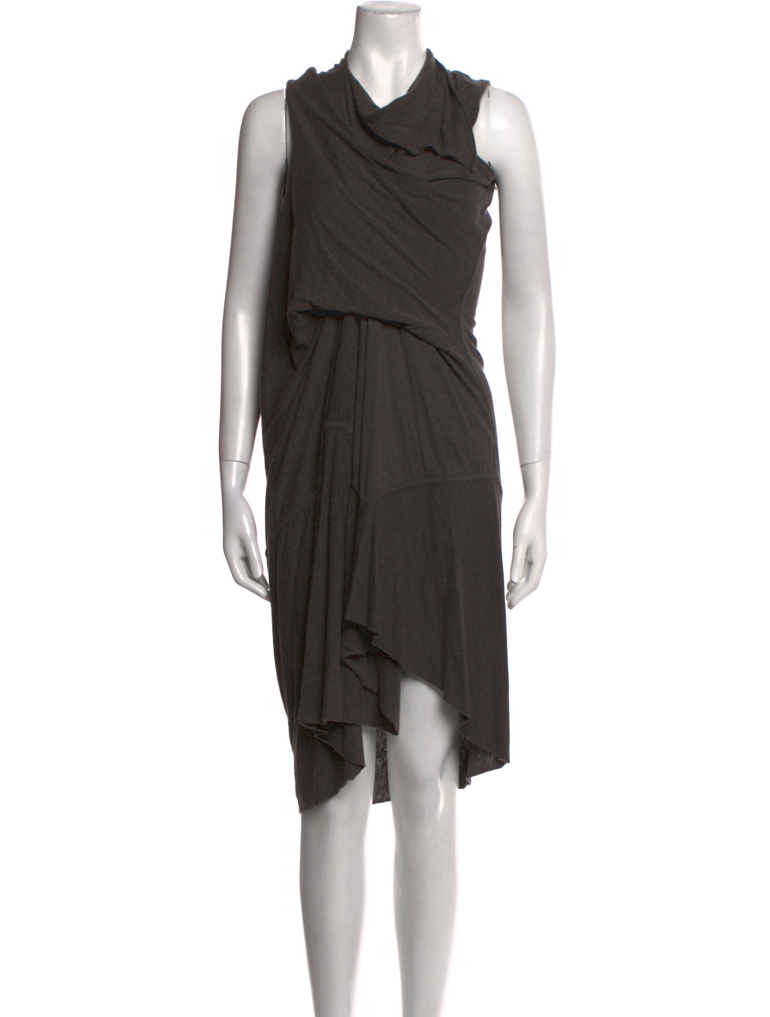 Rick Owens Lilies Cowl Neck Knee-Length Dress