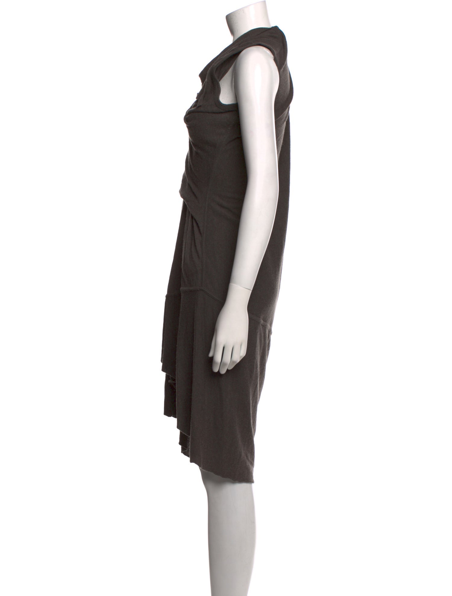 Rick Owens Lilies Cowl Neck Knee-Length Dress