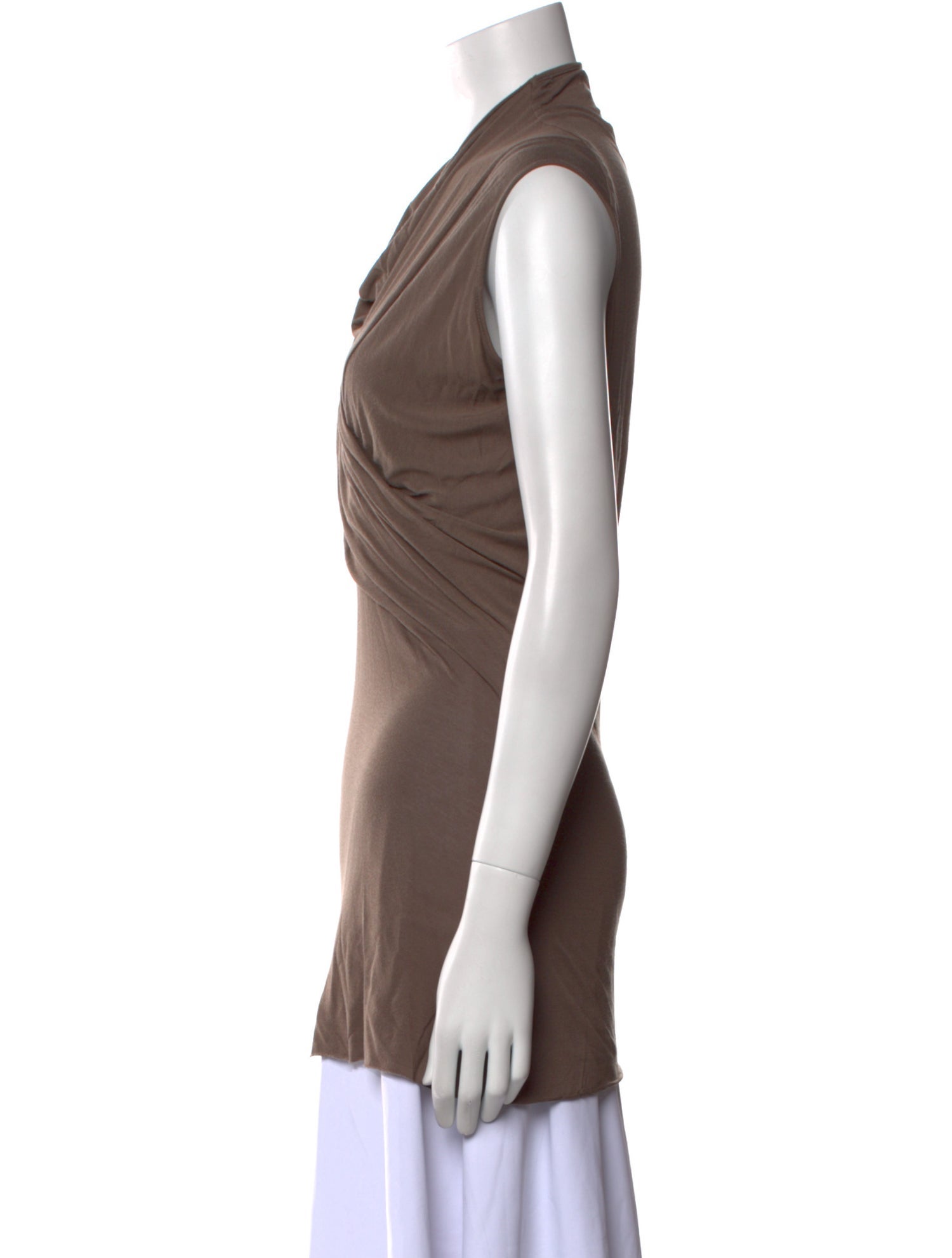 Rick Owens Lilies Cowl Neck Sleeveless Tunic