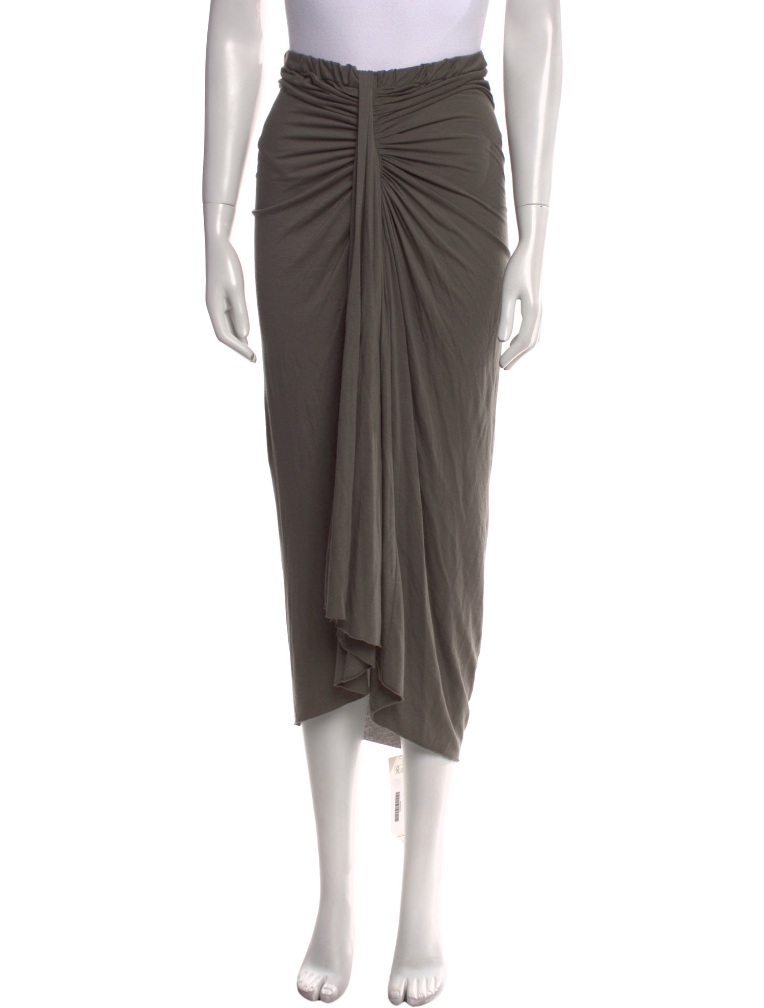 Rick Owens Lilies Pleated Accents Midi Length Skirt