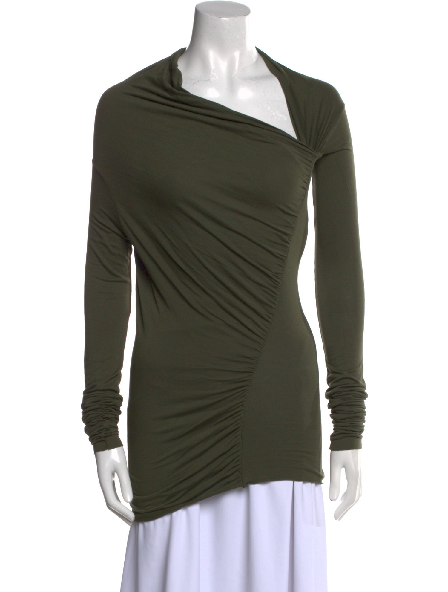 Rick Owens Lilies Cowl Neck Long Sleeve Top