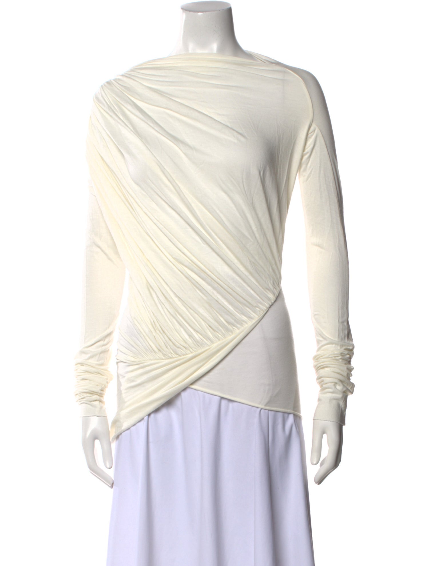 Rick Owens Lilies Cowl Neck Long Sleeve Top