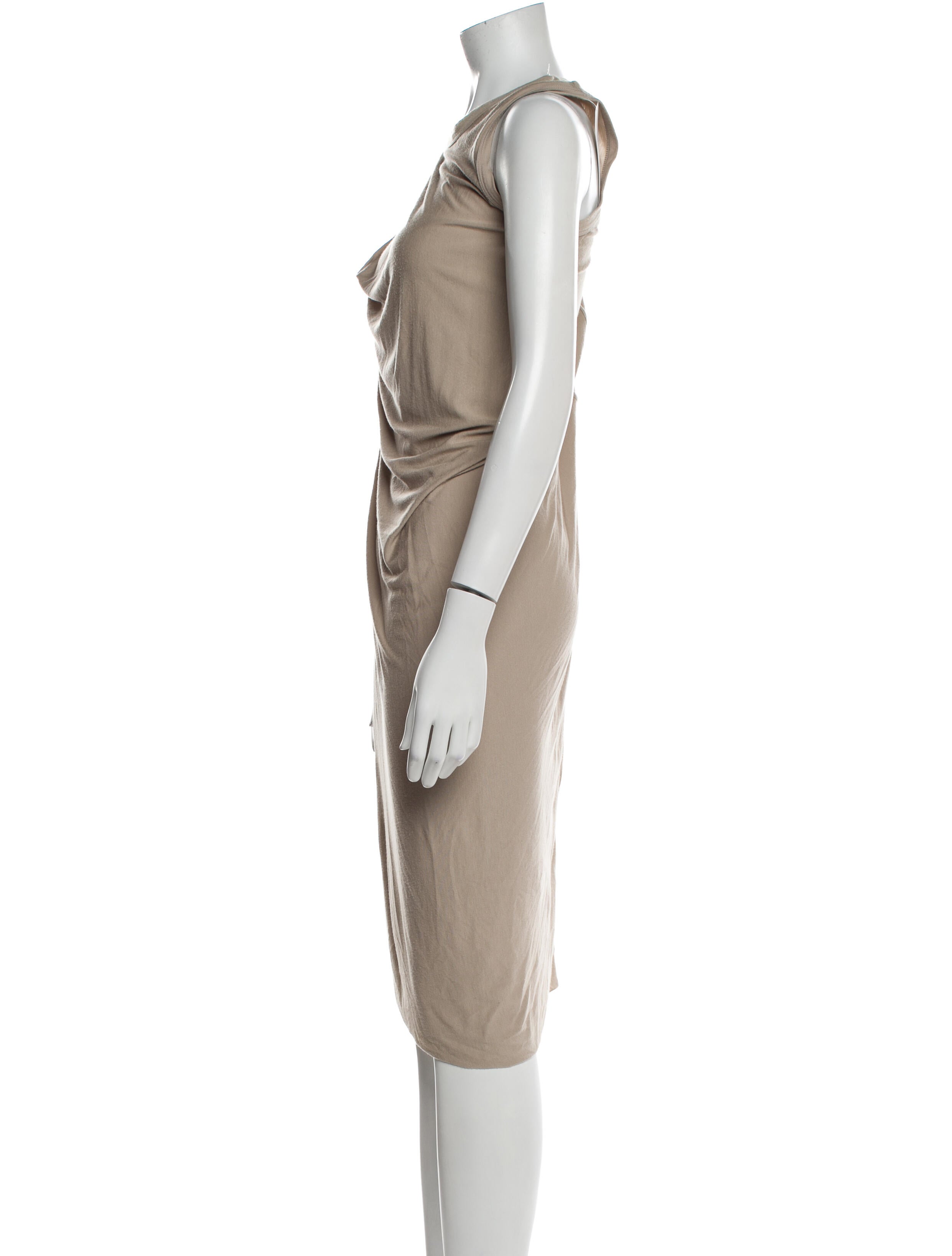 Rick Owens Lilies Silk Midi Length Dress