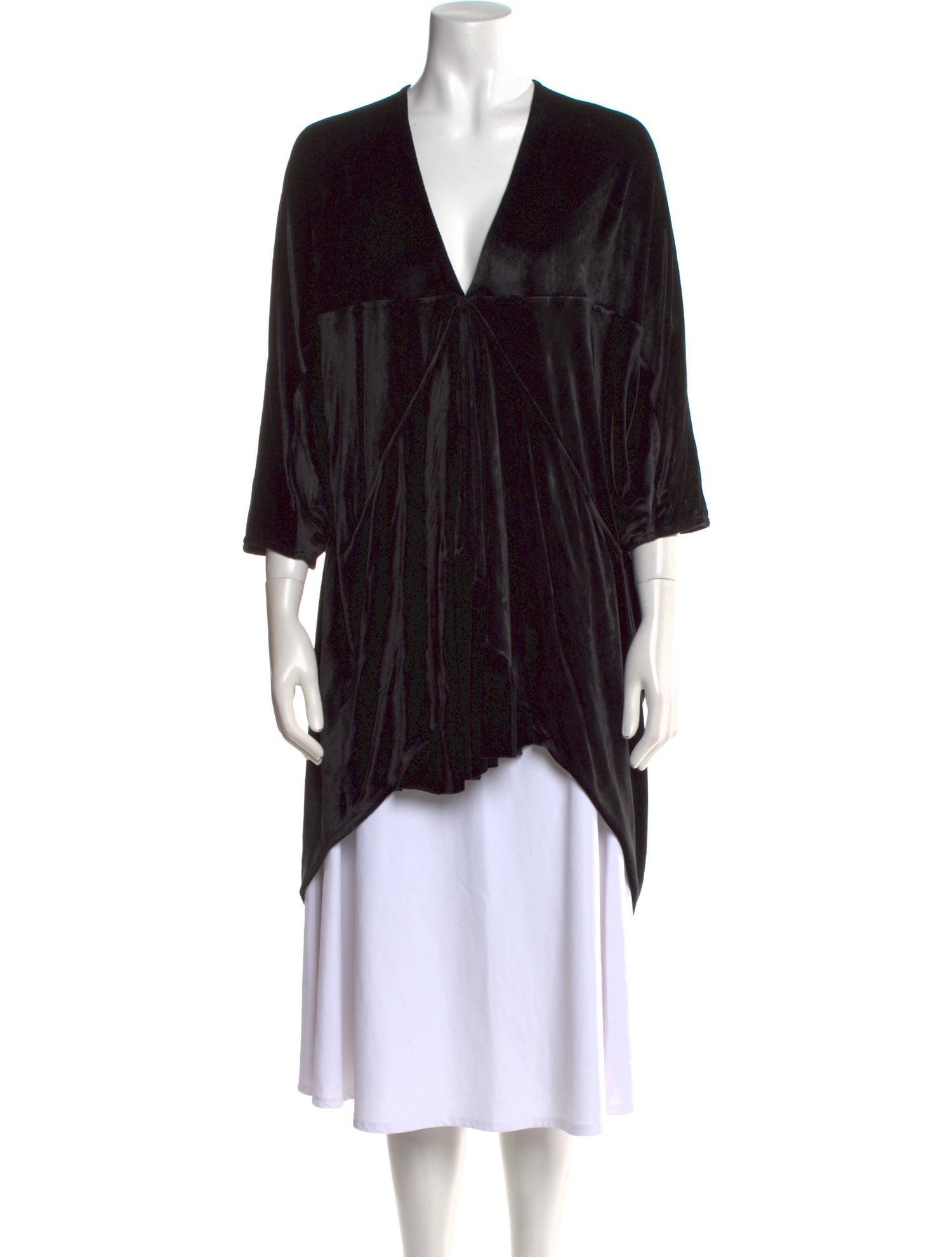 Rick Owens Lilies V-Neck Three-Quarter Sleeve Tunic