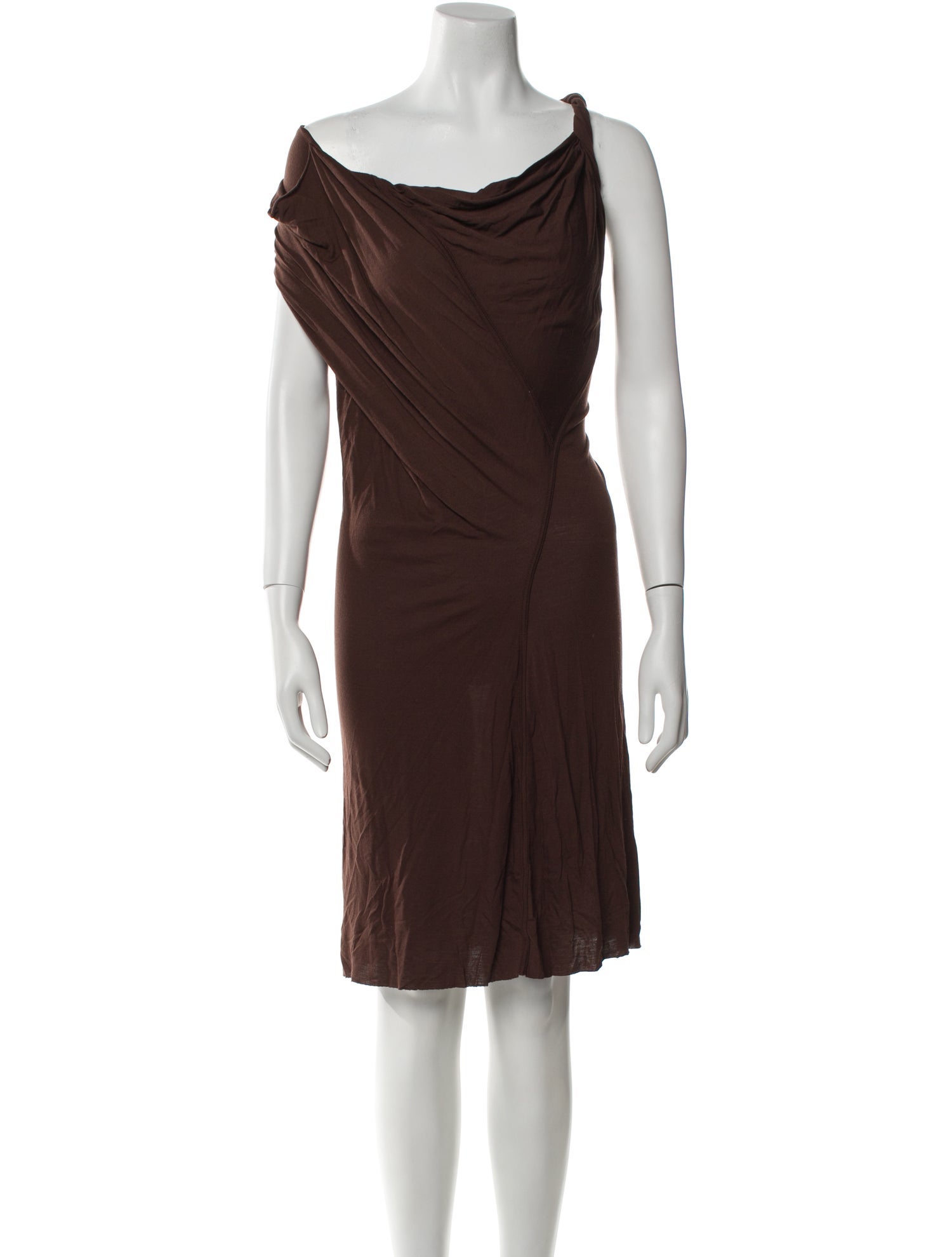 Rick Owens Lilies Cowl Neck Knee-Length Dress