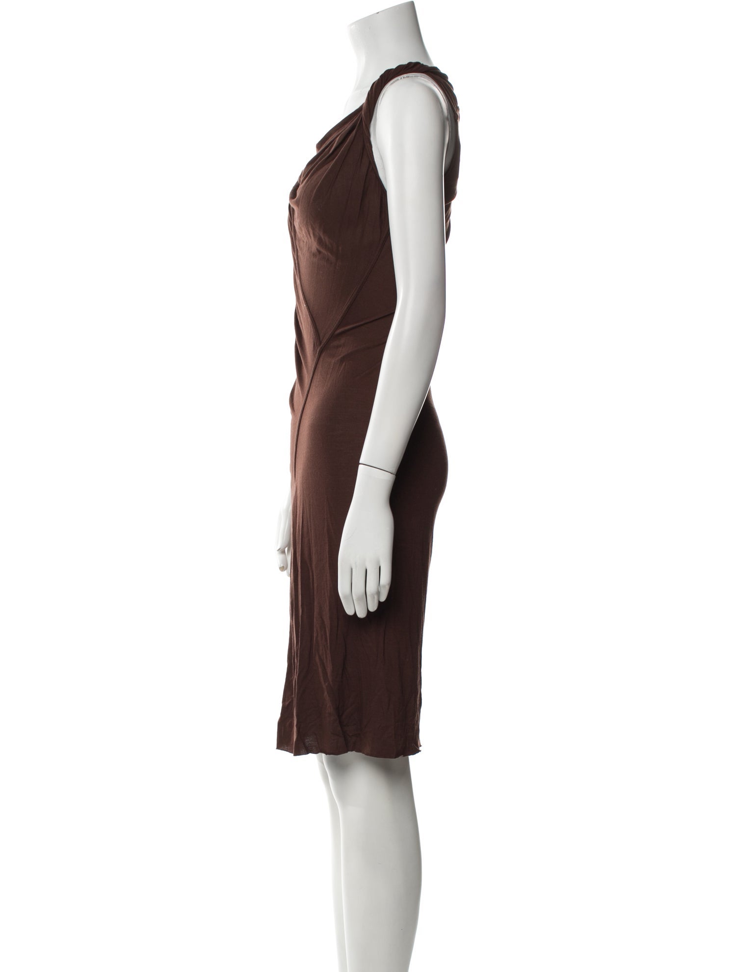 Rick Owens Lilies Cowl Neck Knee-Length Dress