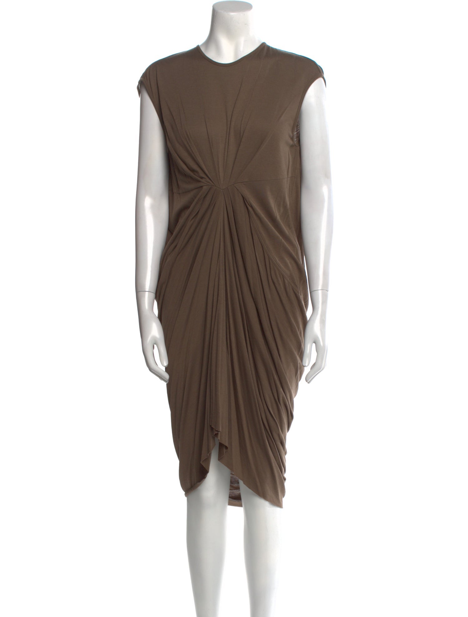 Rick Owens Lilies Crew Neck Knee-Length Dress