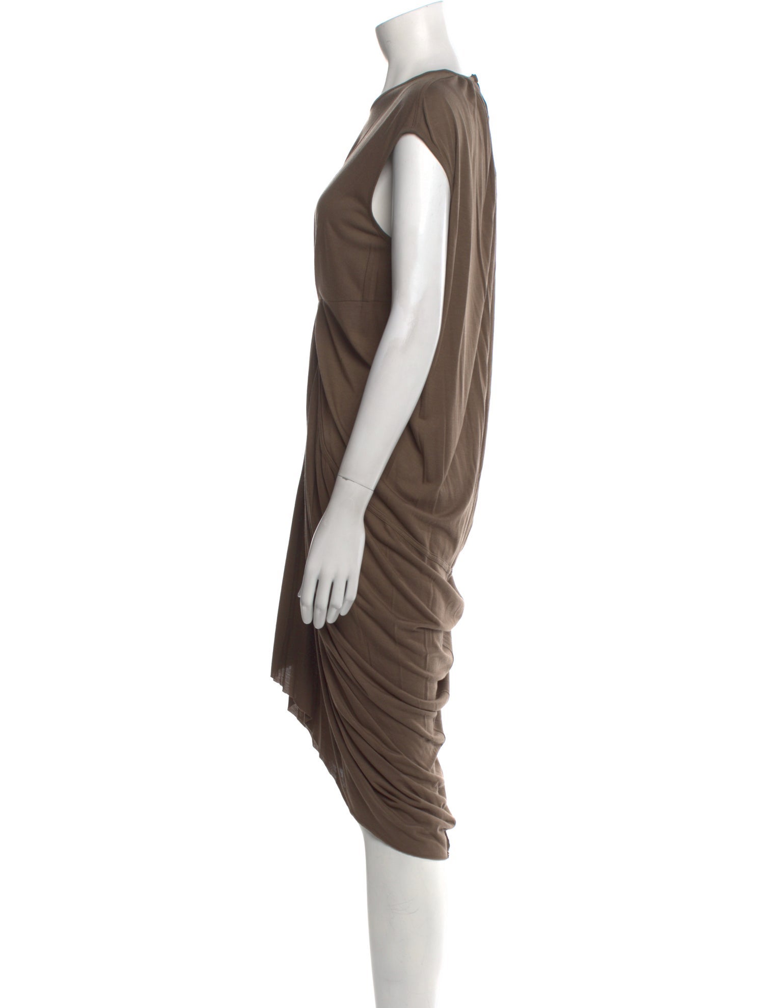 Rick Owens Lilies Crew Neck Knee-Length Dress