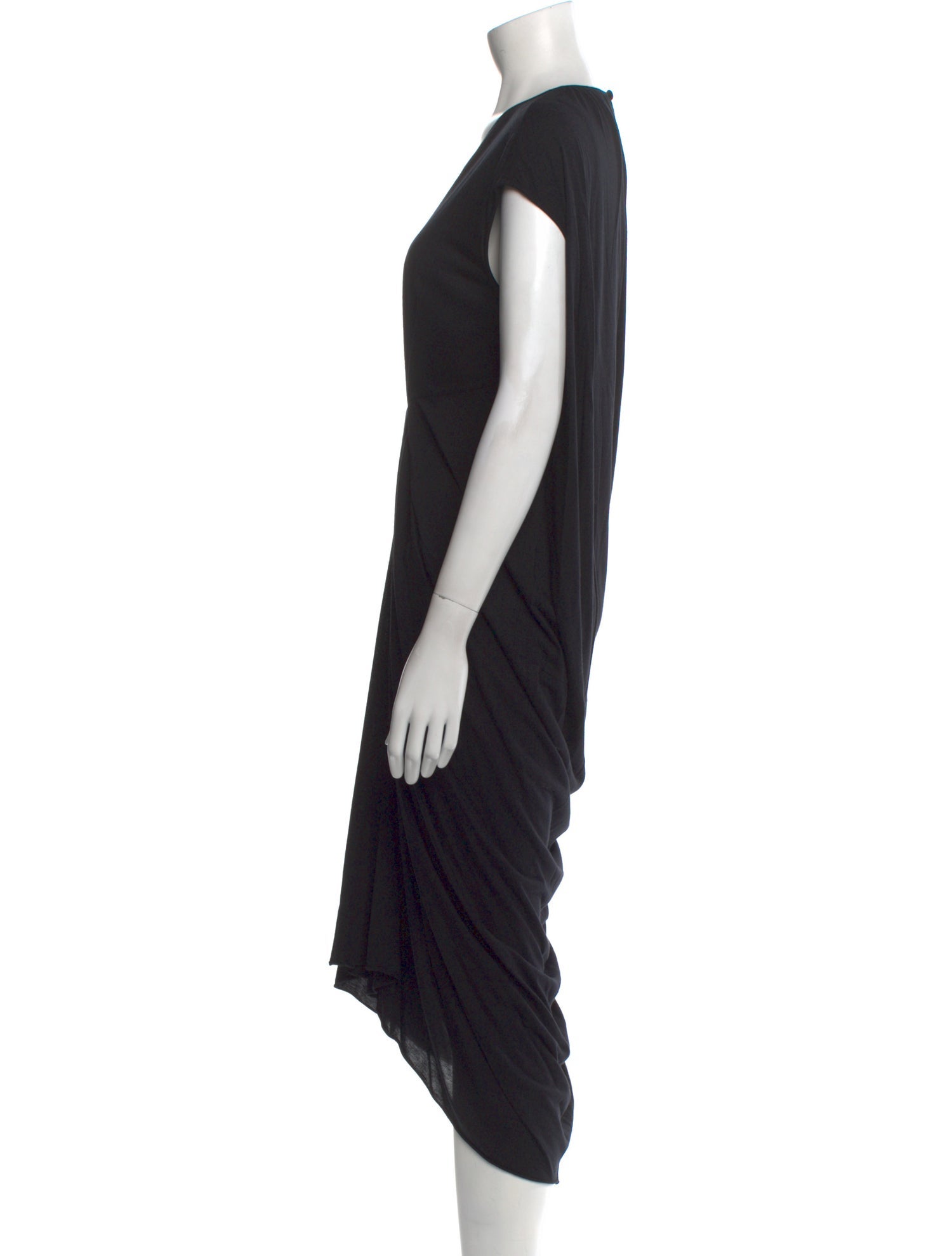 Rick Owens Lilies Scoop Neck Midi Length Dress