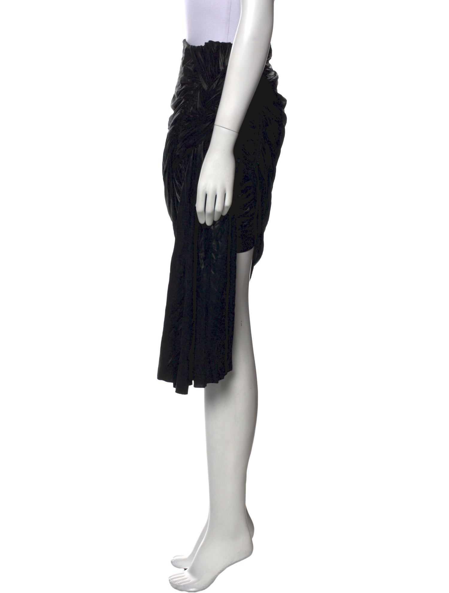 Rick Owens Lilies Raw-Edge Trim Knee-Length Skirt