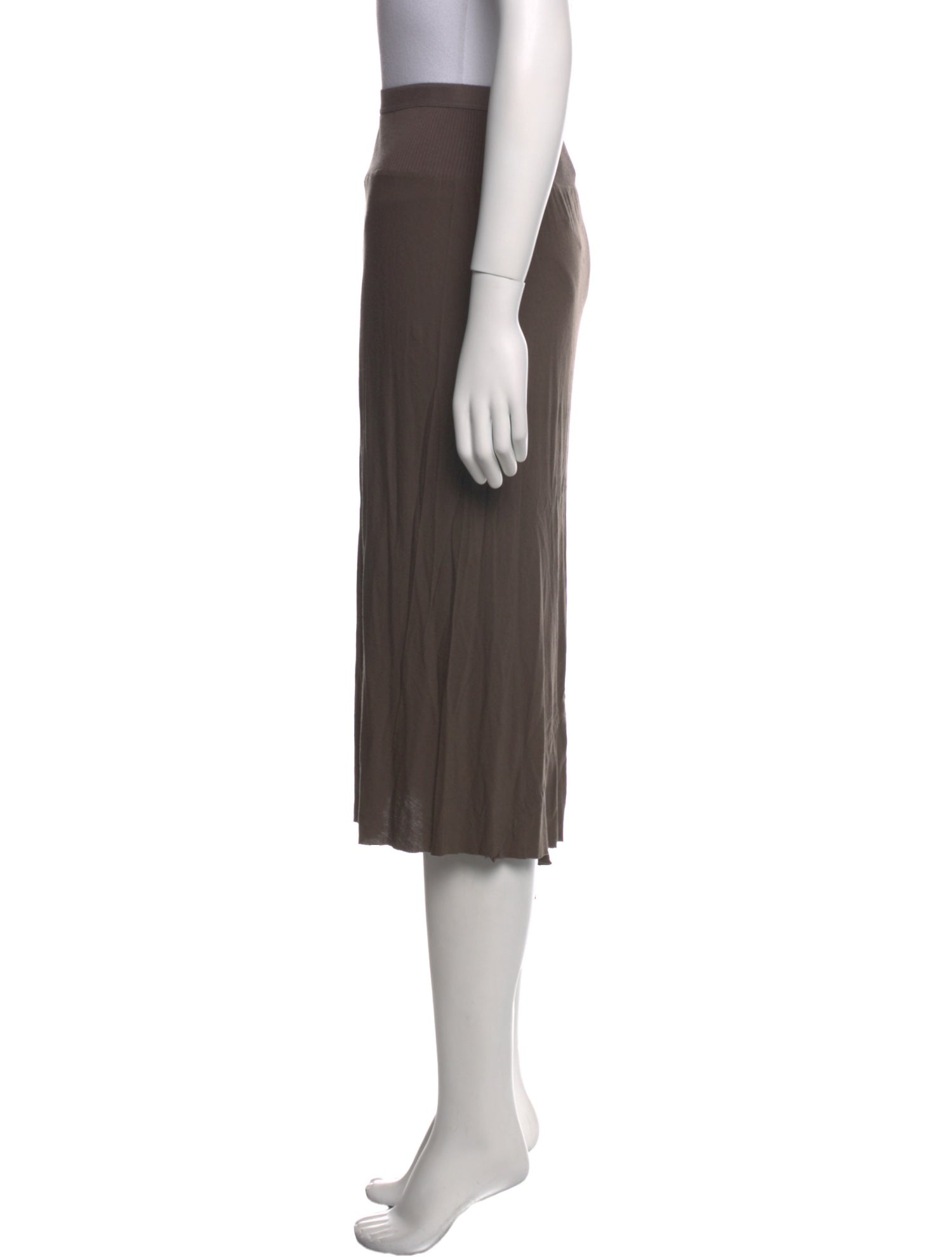 Rick Owens Lilies Raw-Edge Trim Midi Length Skirt