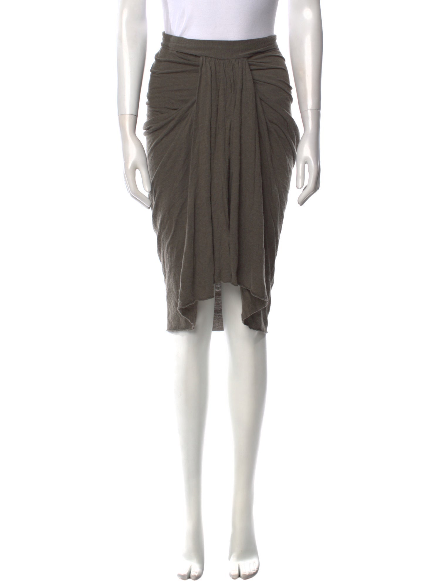 Rick Owens Lilies Pleated Accents Knee-Length Skirt