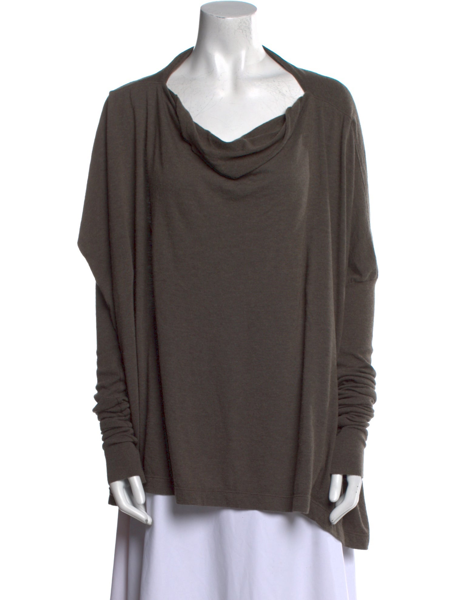 Rick Owens Lilies Cowl Neck Long Sleeve Top