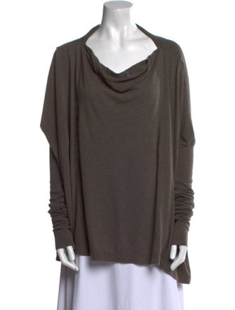 Rick Owens Lilies Cowl Neck Long Sleeve Top