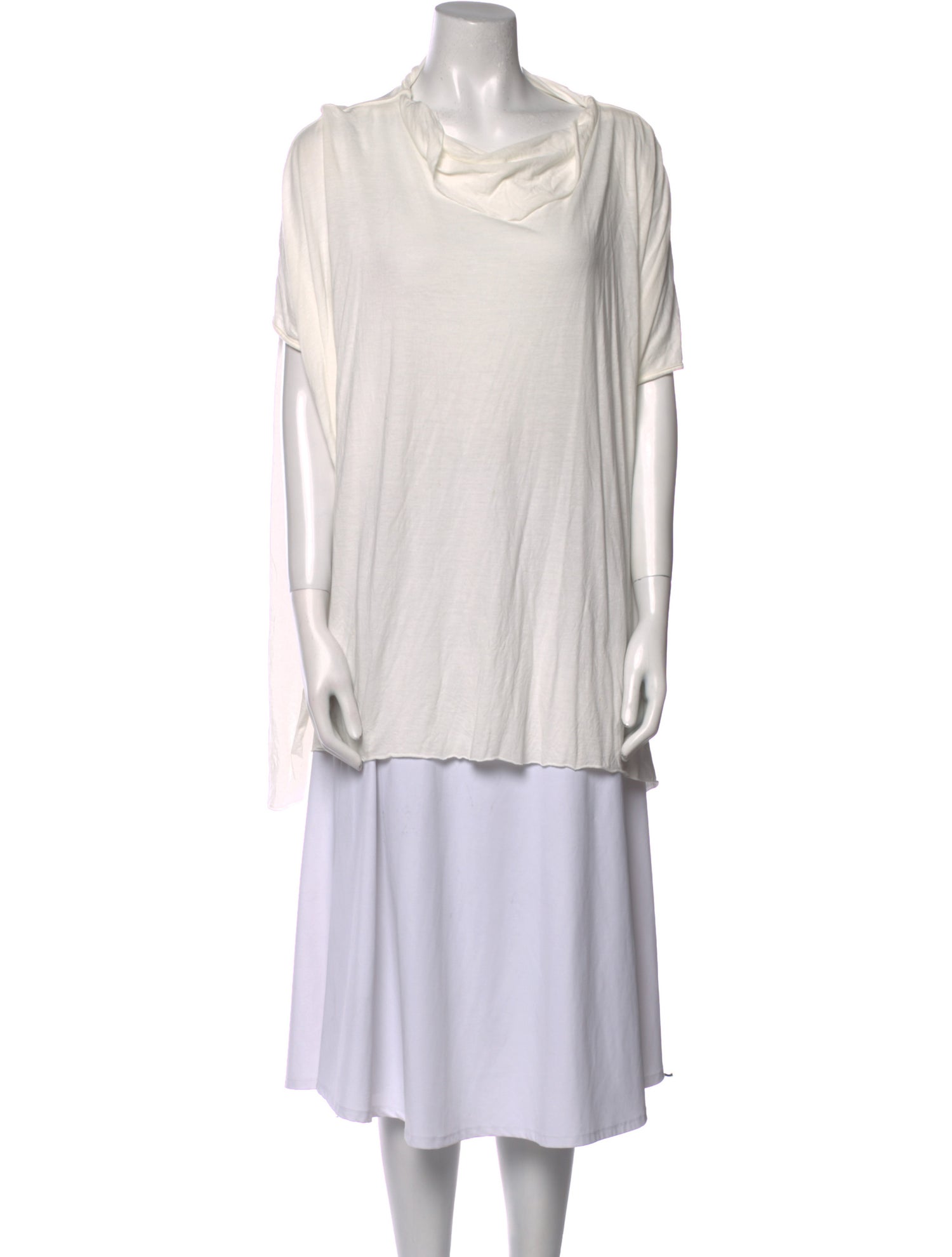 Rick Owens Lilies Cowl Neck Short Sleeve Tunic