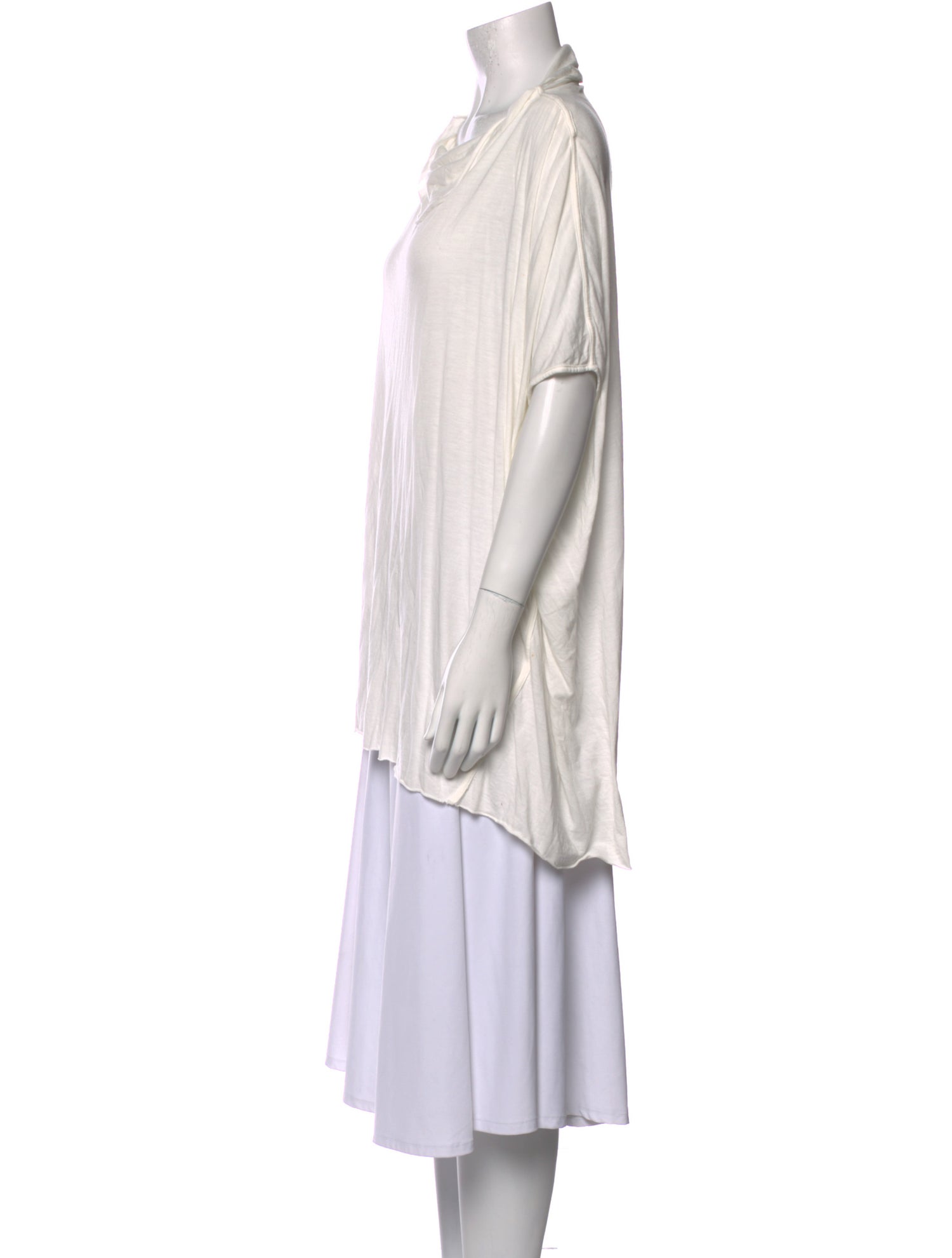 Rick Owens Lilies Cowl Neck Short Sleeve Tunic