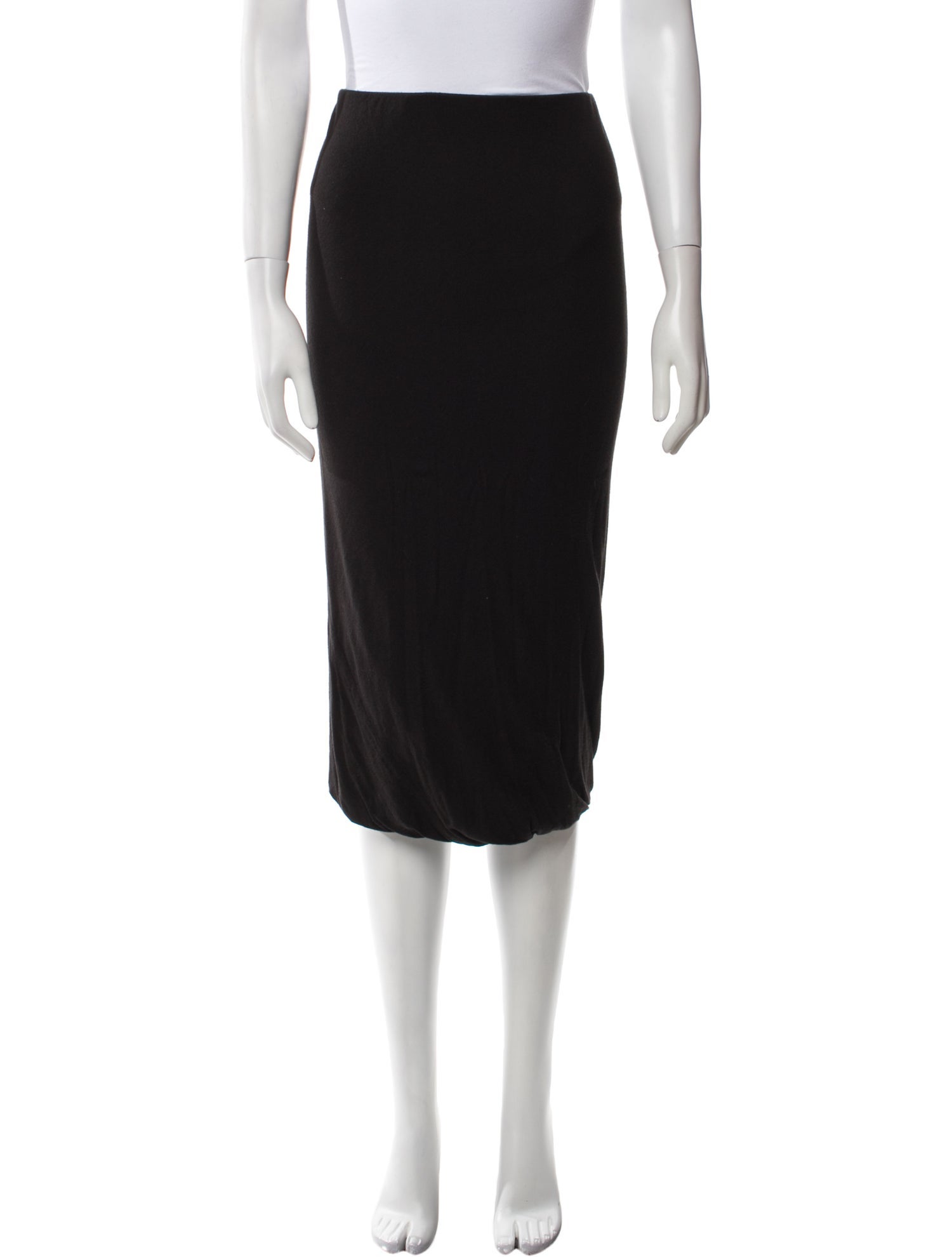 Rick Owens Lilies Raw-Edge Trim Midi Length Skirt