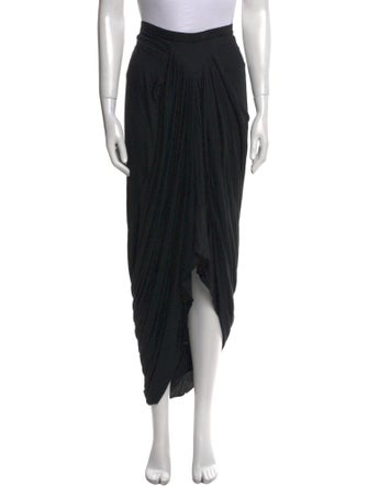 Rick Owens Lilies Pleated Accents Long Skirt